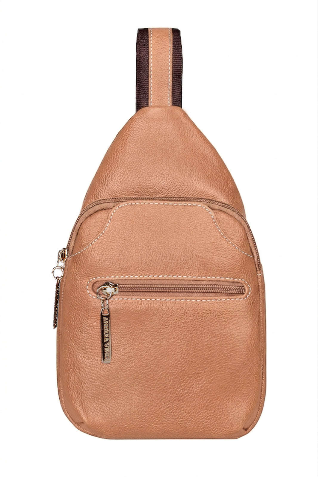 Mini mochila feminina transversal de couro liso Jenny