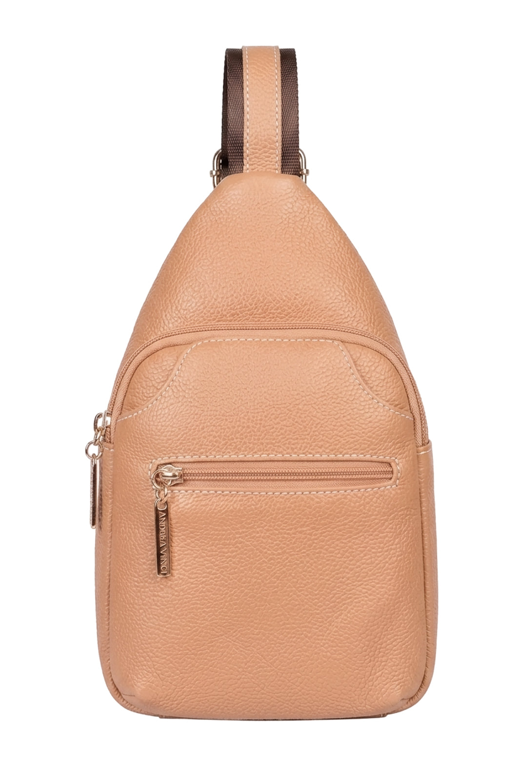 Mini mochila feminina transversal de couro liso Jenny