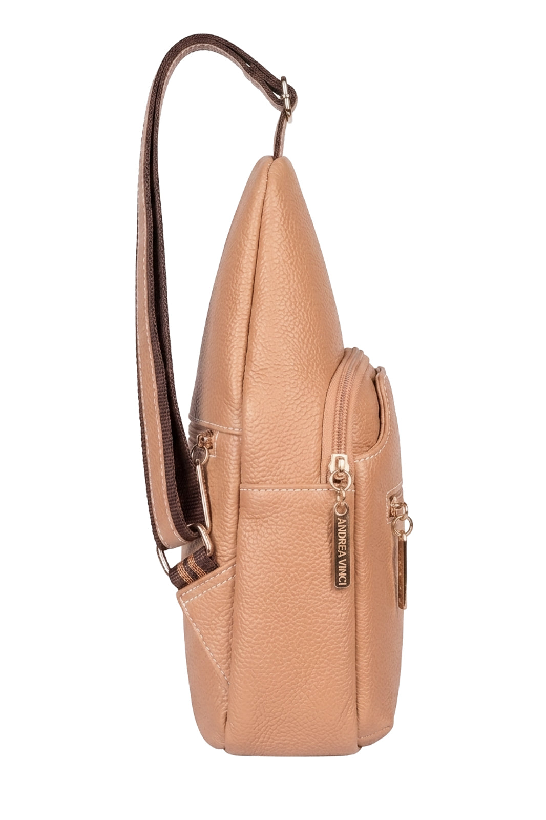 Mini mochila feminina transversal de couro liso Jenny