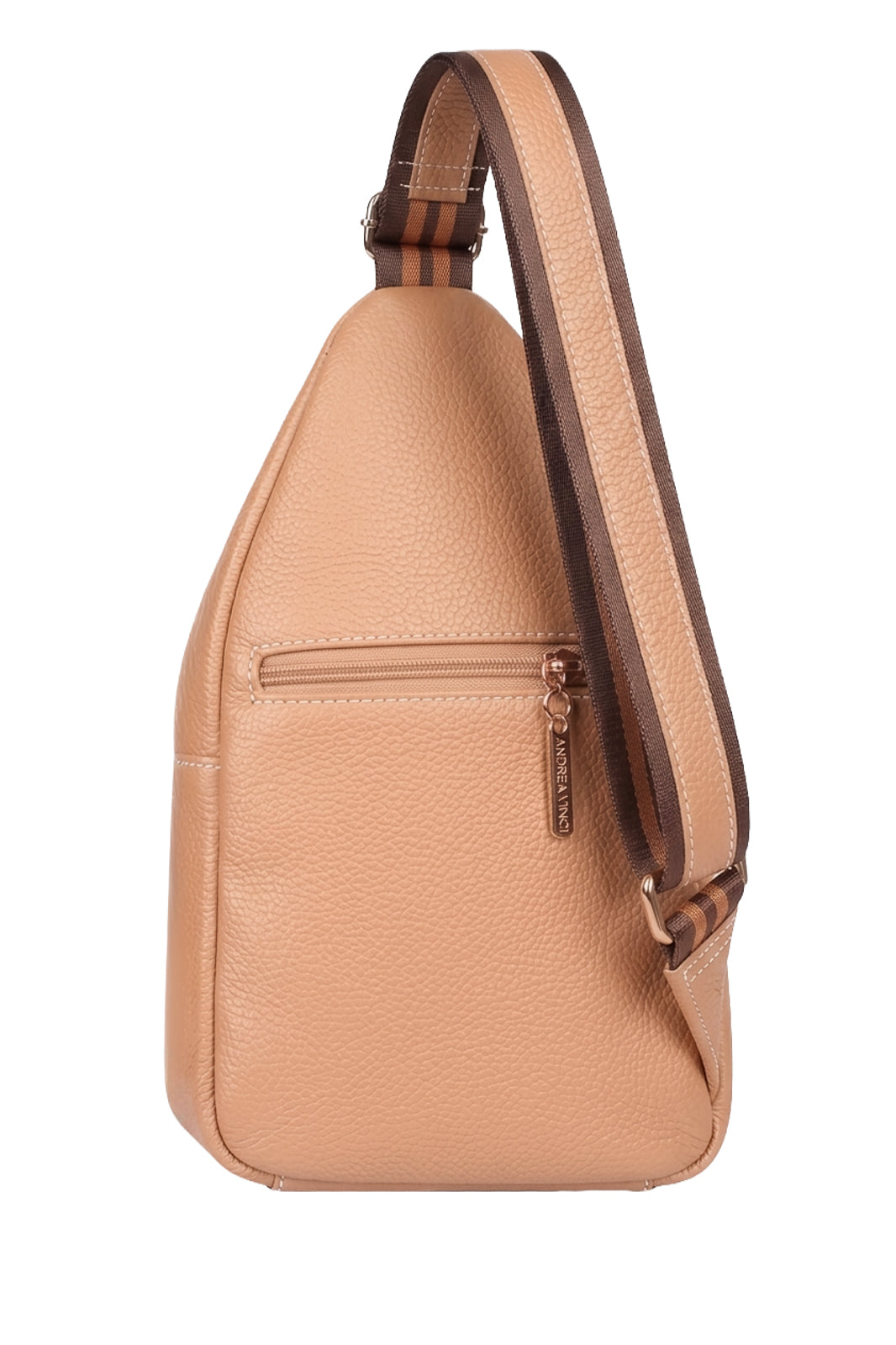 Mini mochila feminina transversal de couro liso Jenny