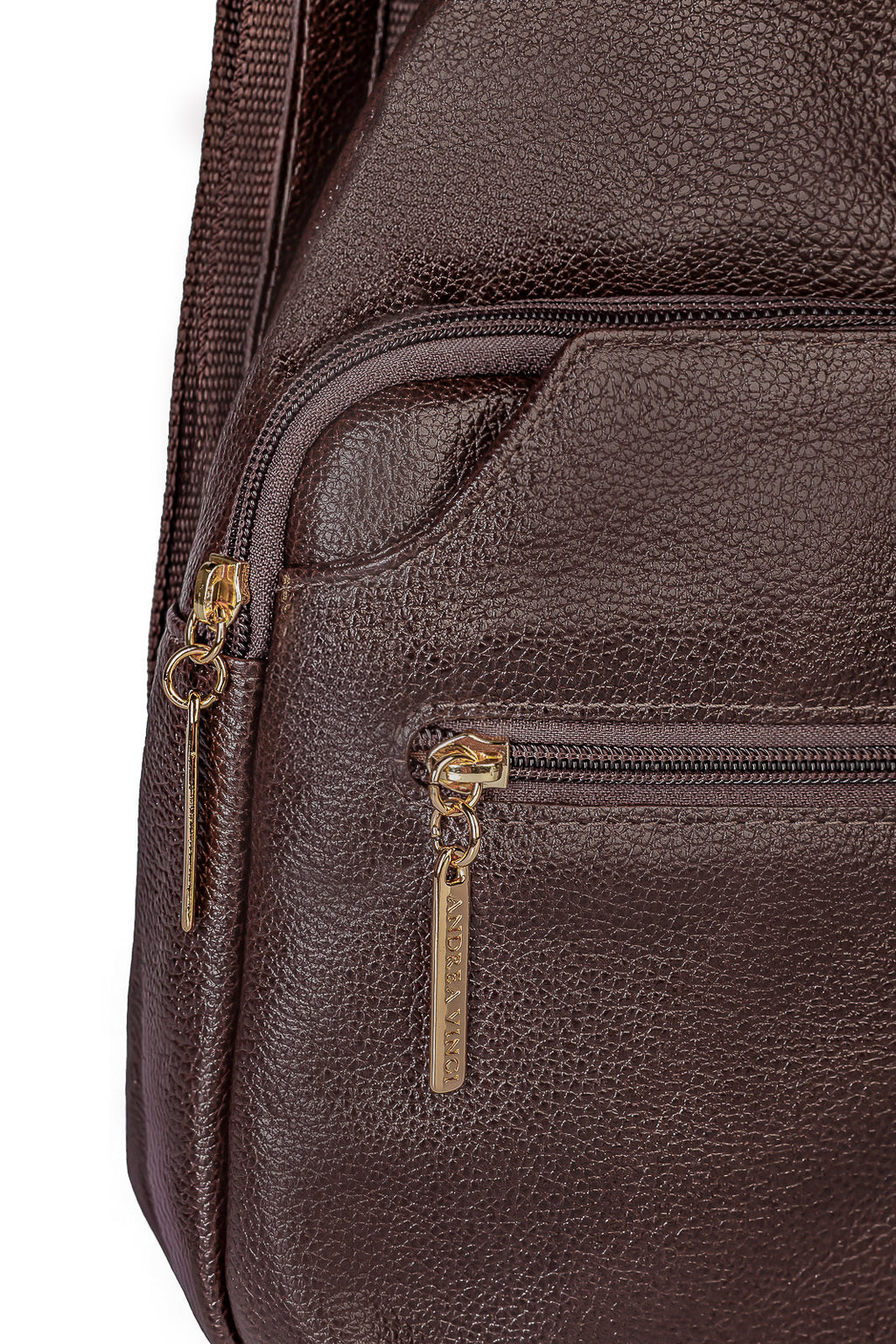 Mini mochila feminina transversal de couro liso Jenny