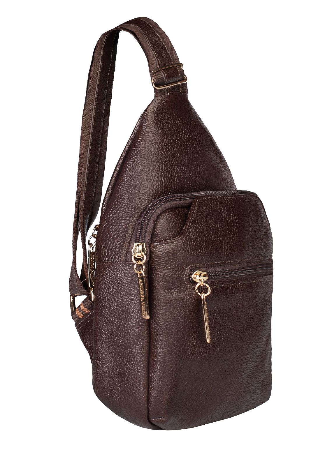 Mini mochila feminina transversal de couro liso Jenny