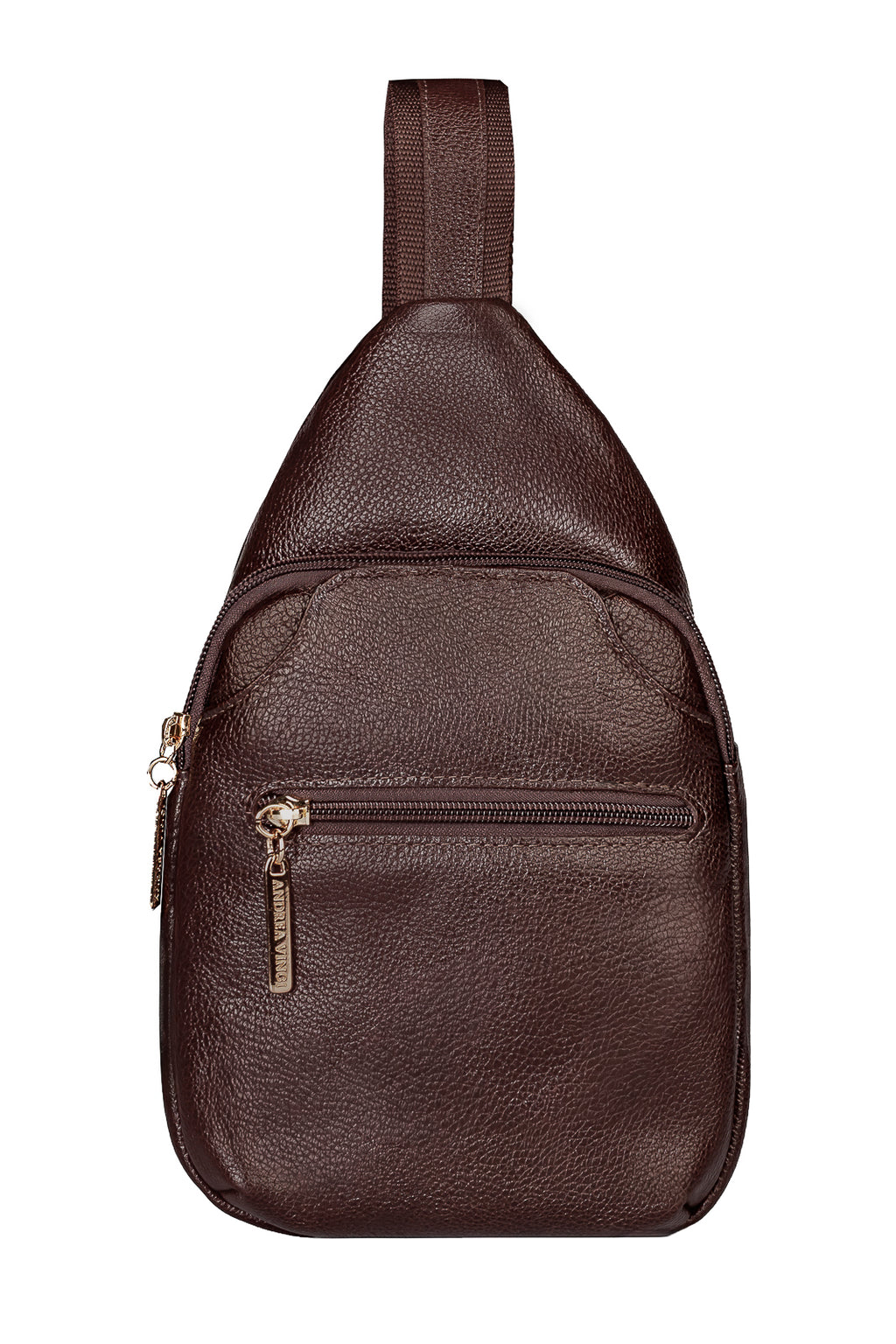 Mini mochila feminina transversal de couro liso Jenny
