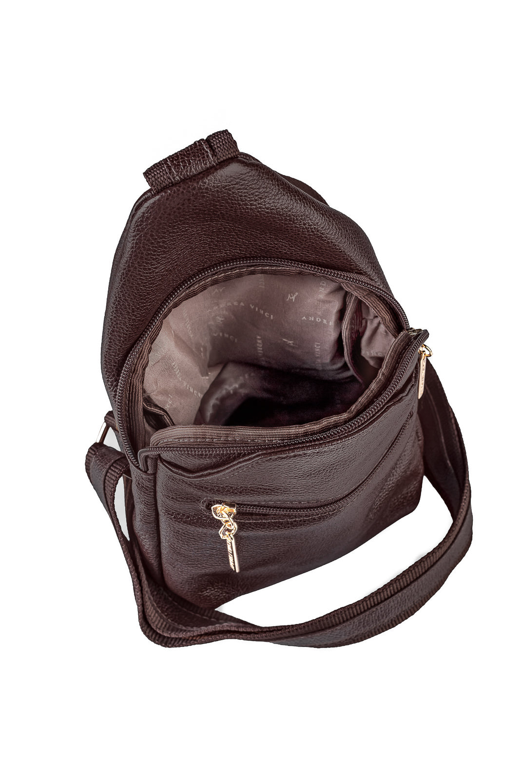 Mini mochila feminina transversal de couro liso Jenny
