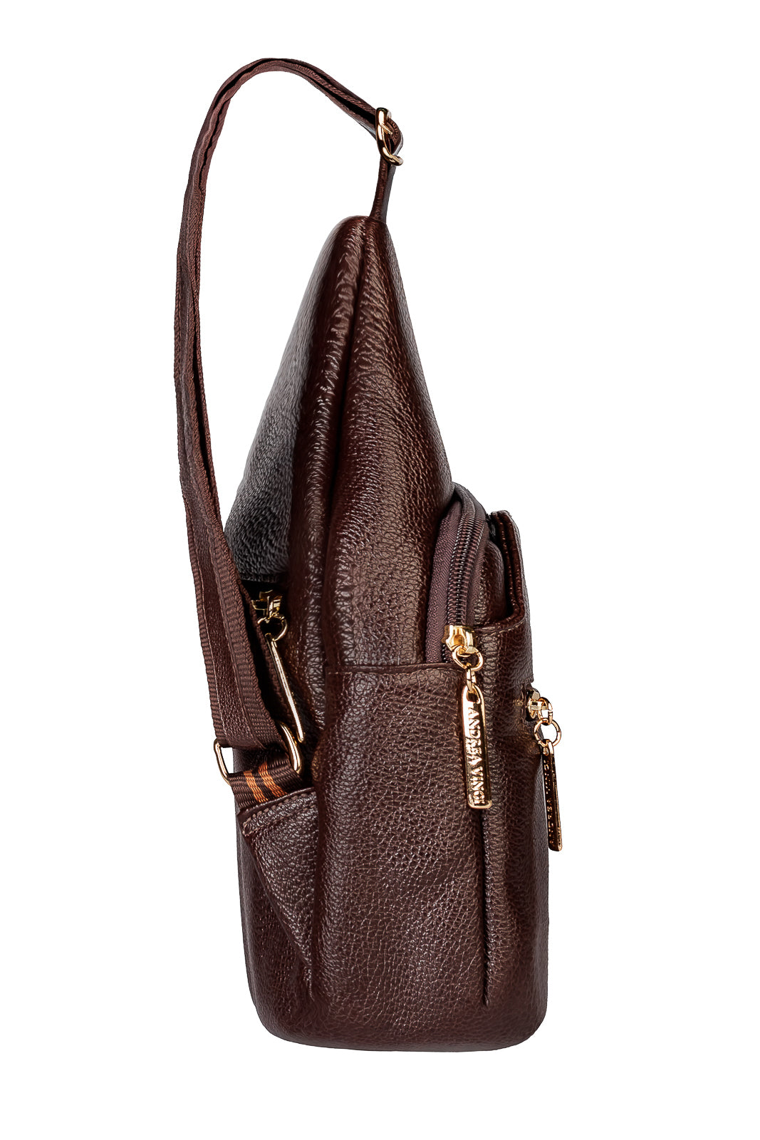 Mini mochila feminina transversal de couro liso Jenny