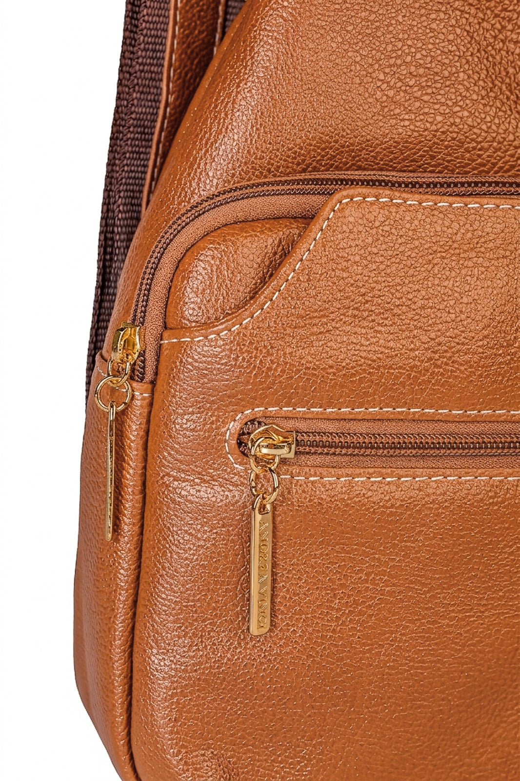 Mini mochila feminina transversal de couro liso Jenny