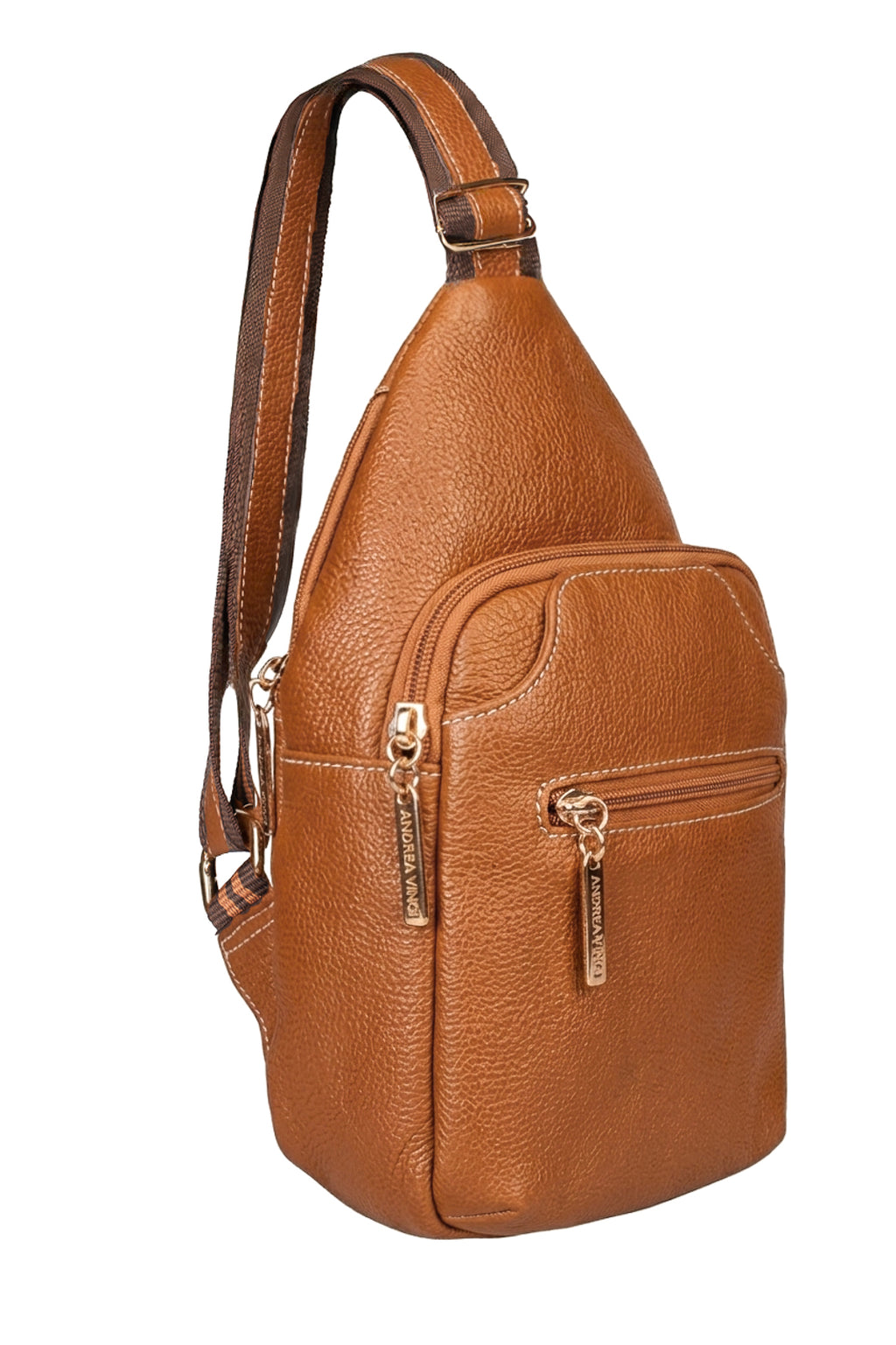 Mini mochila feminina transversal de couro liso Jenny