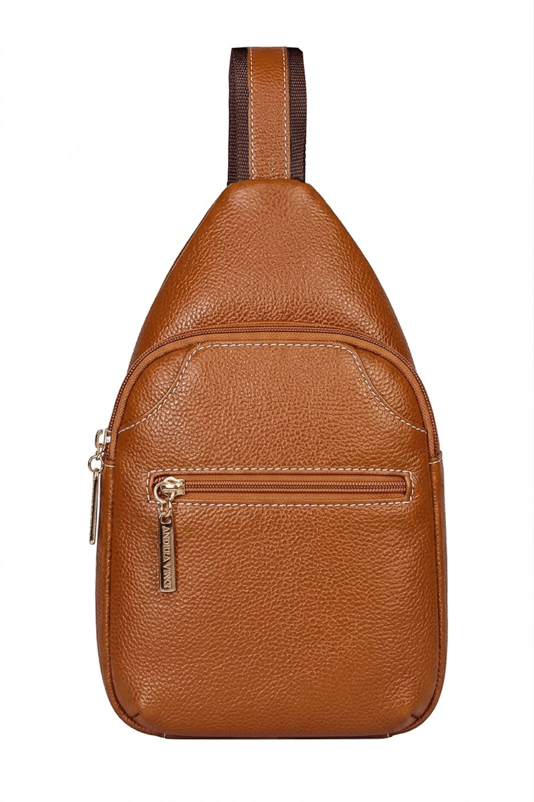 Mini mochila feminina transversal de couro liso Jenny