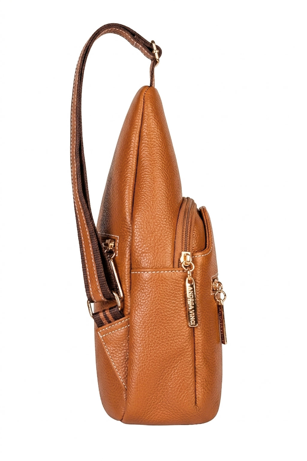 Mini mochila feminina transversal de couro liso Jenny