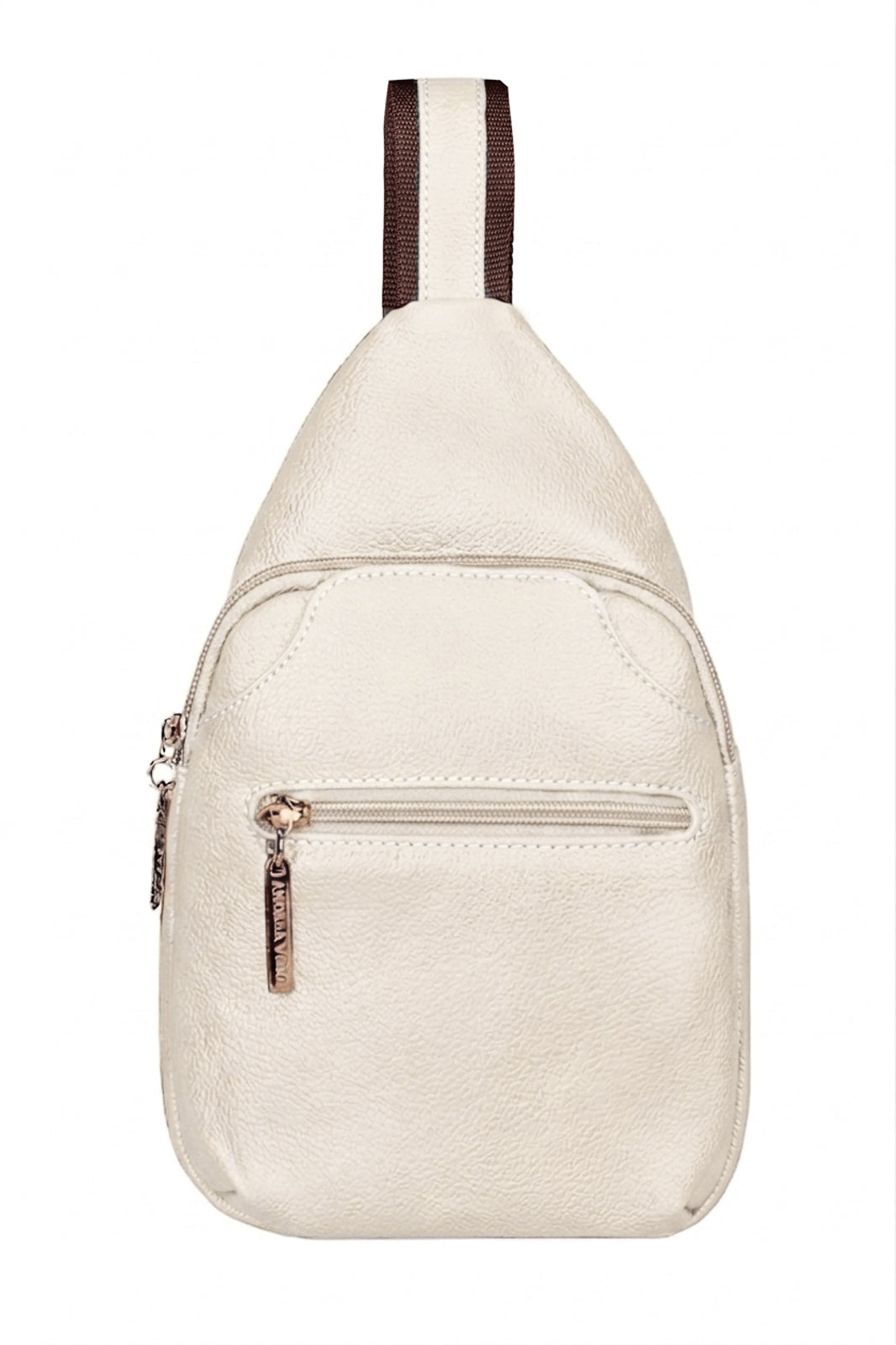Mini mochila feminina transversal de couro liso Jenny
