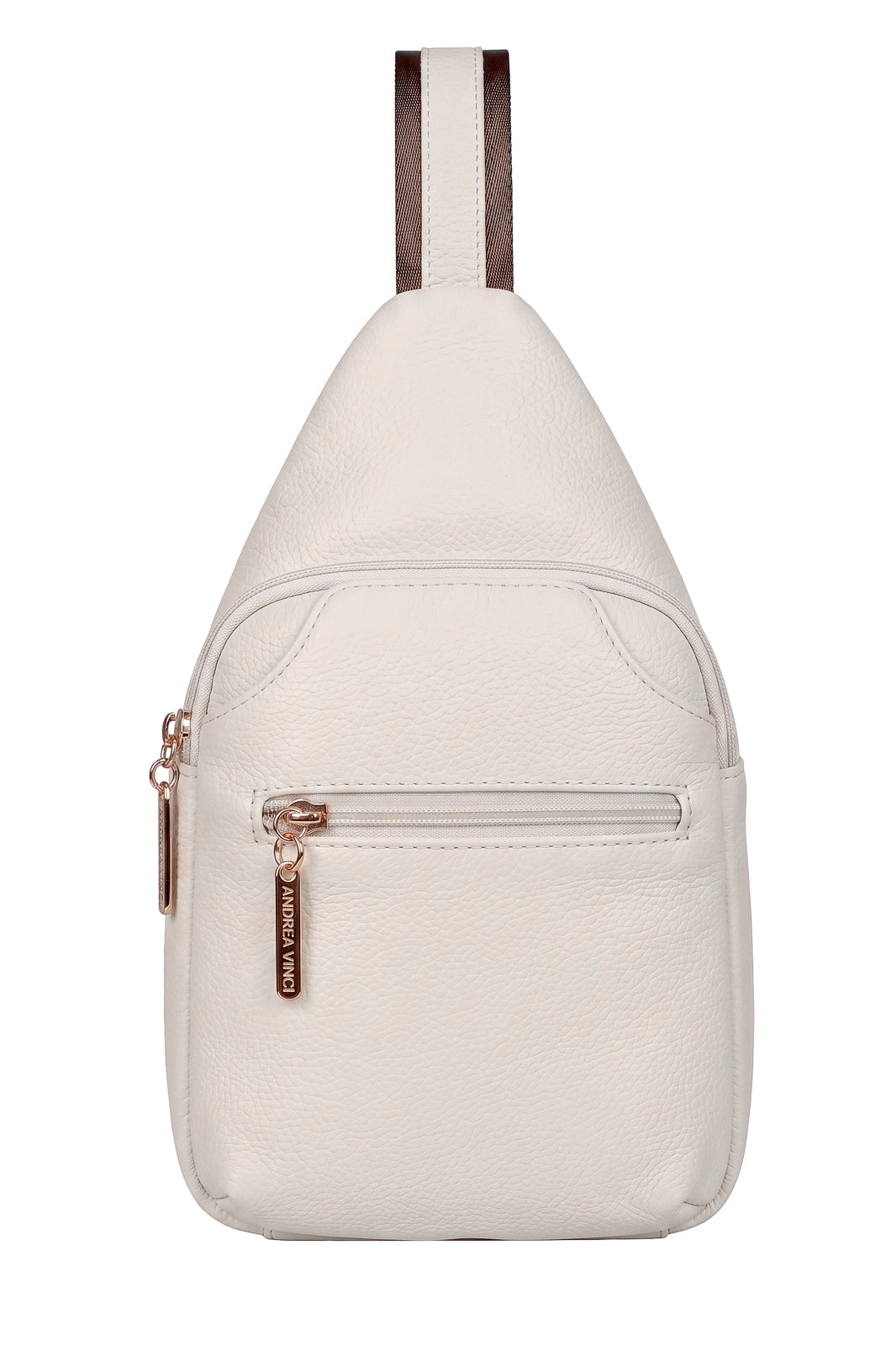Mini mochila feminina transversal de couro liso Jenny