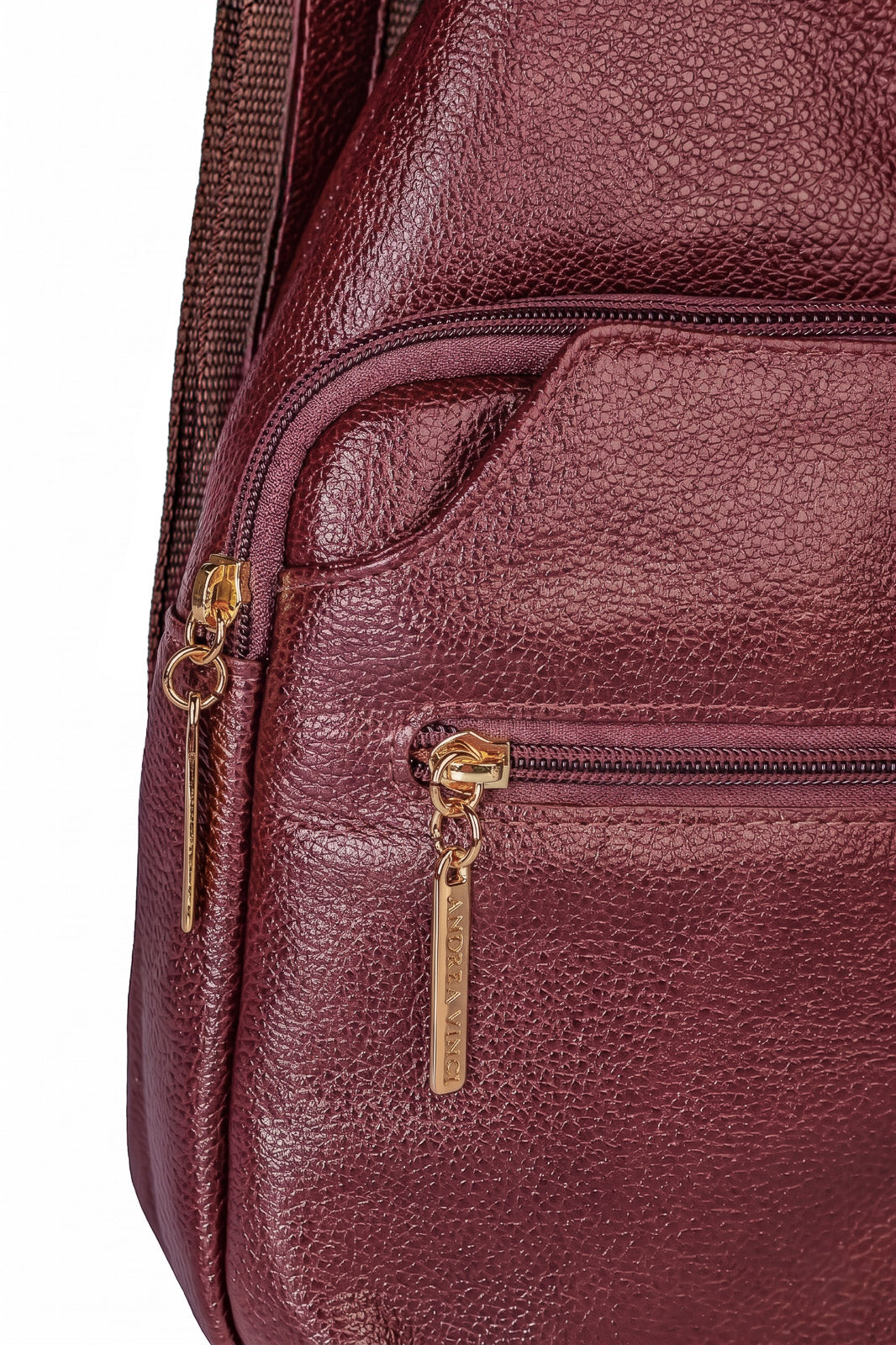 Mini mochila feminina transversal de couro liso Jenny