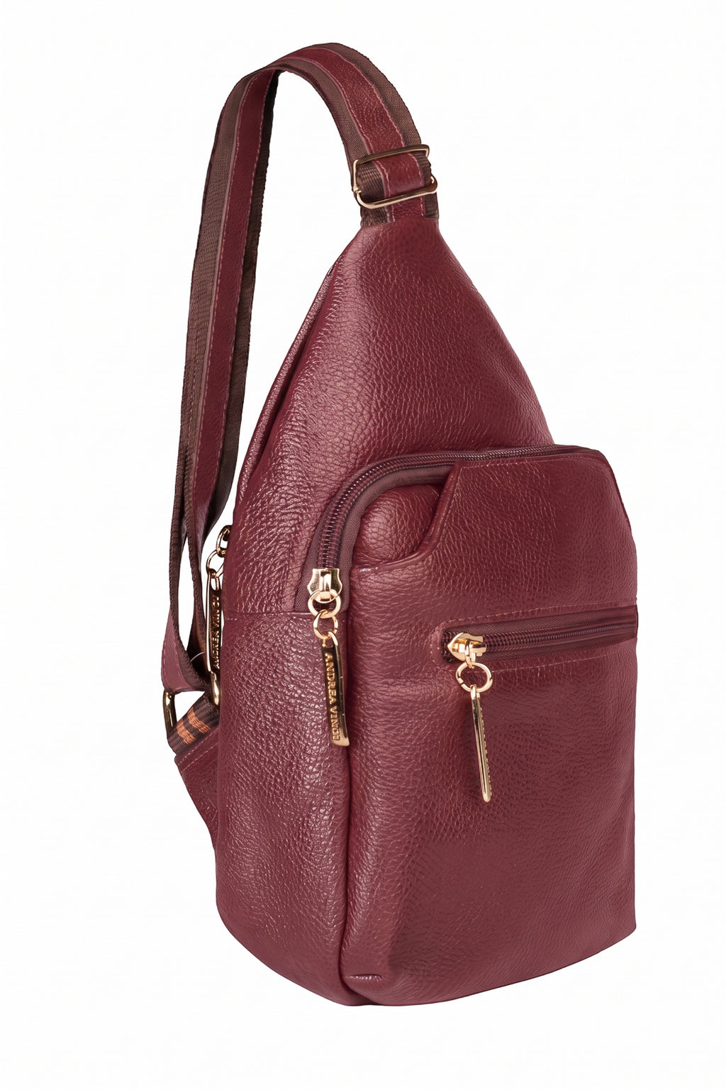Mini mochila feminina transversal de couro liso Jenny