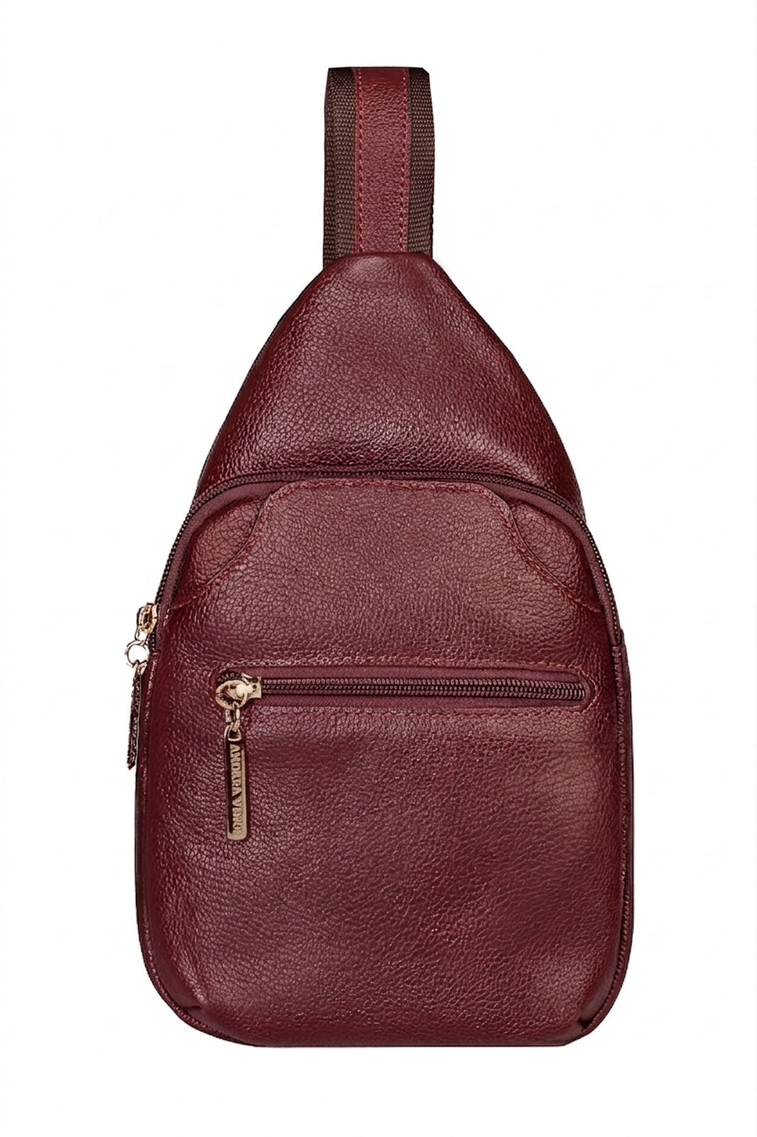 Mini mochila feminina transversal de couro liso Jenny