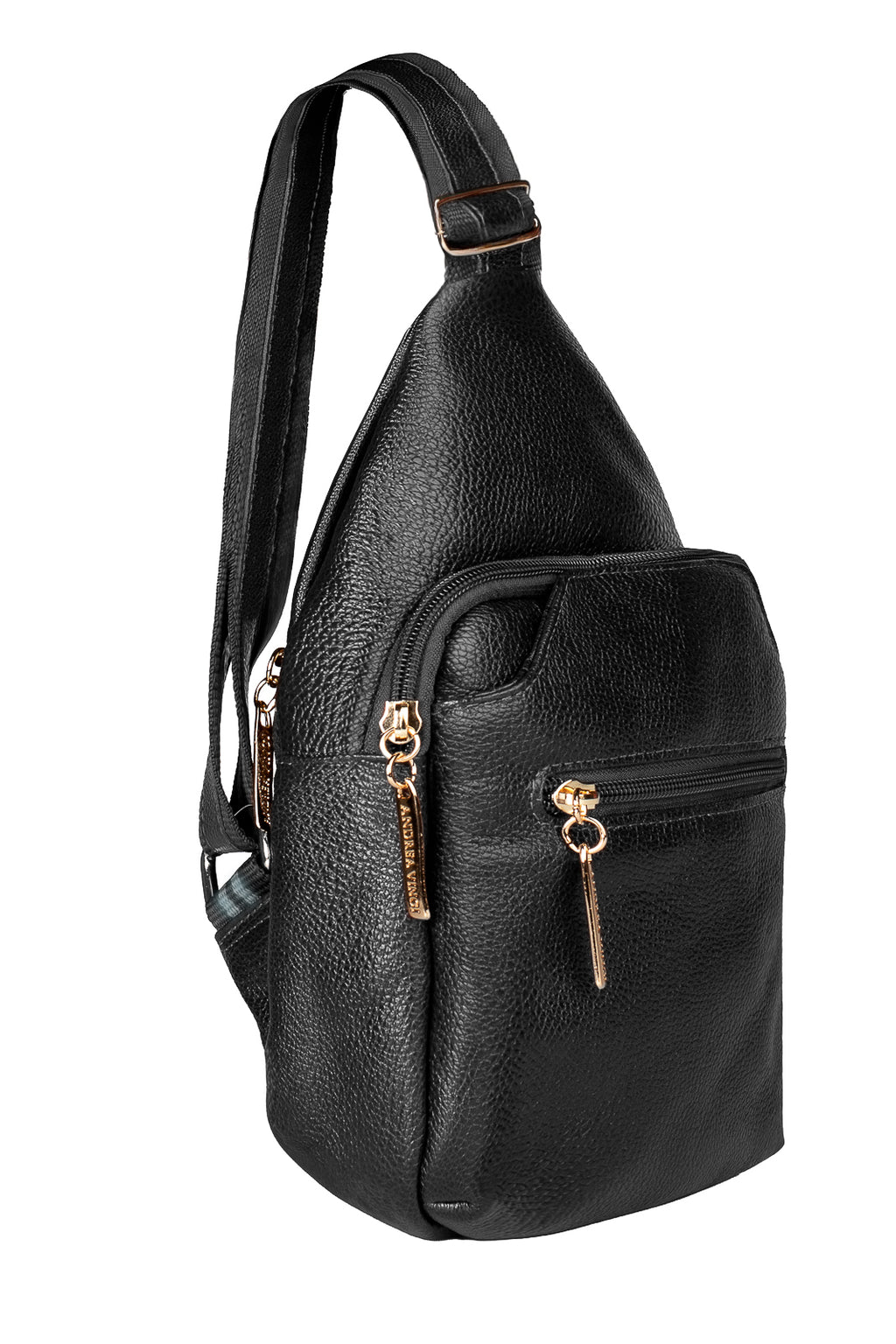 Mini mochila feminina transversal de couro liso Jenny