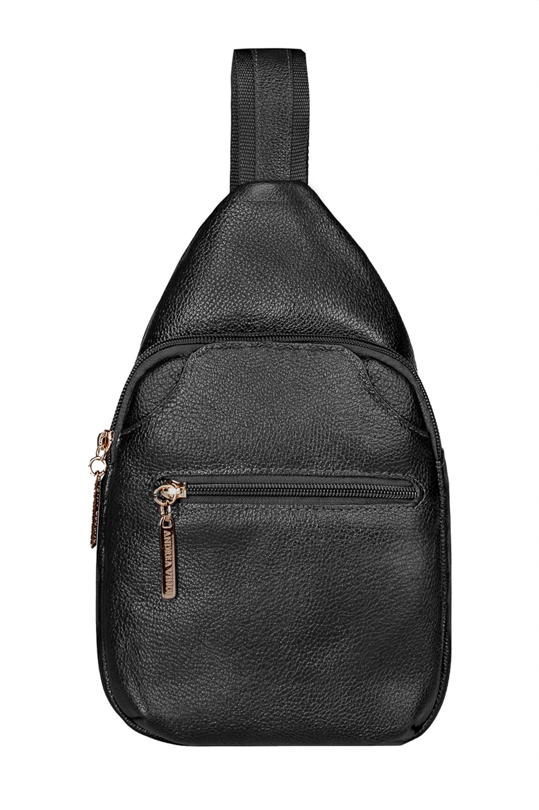 Mini mochila feminina transversal de couro liso Jenny