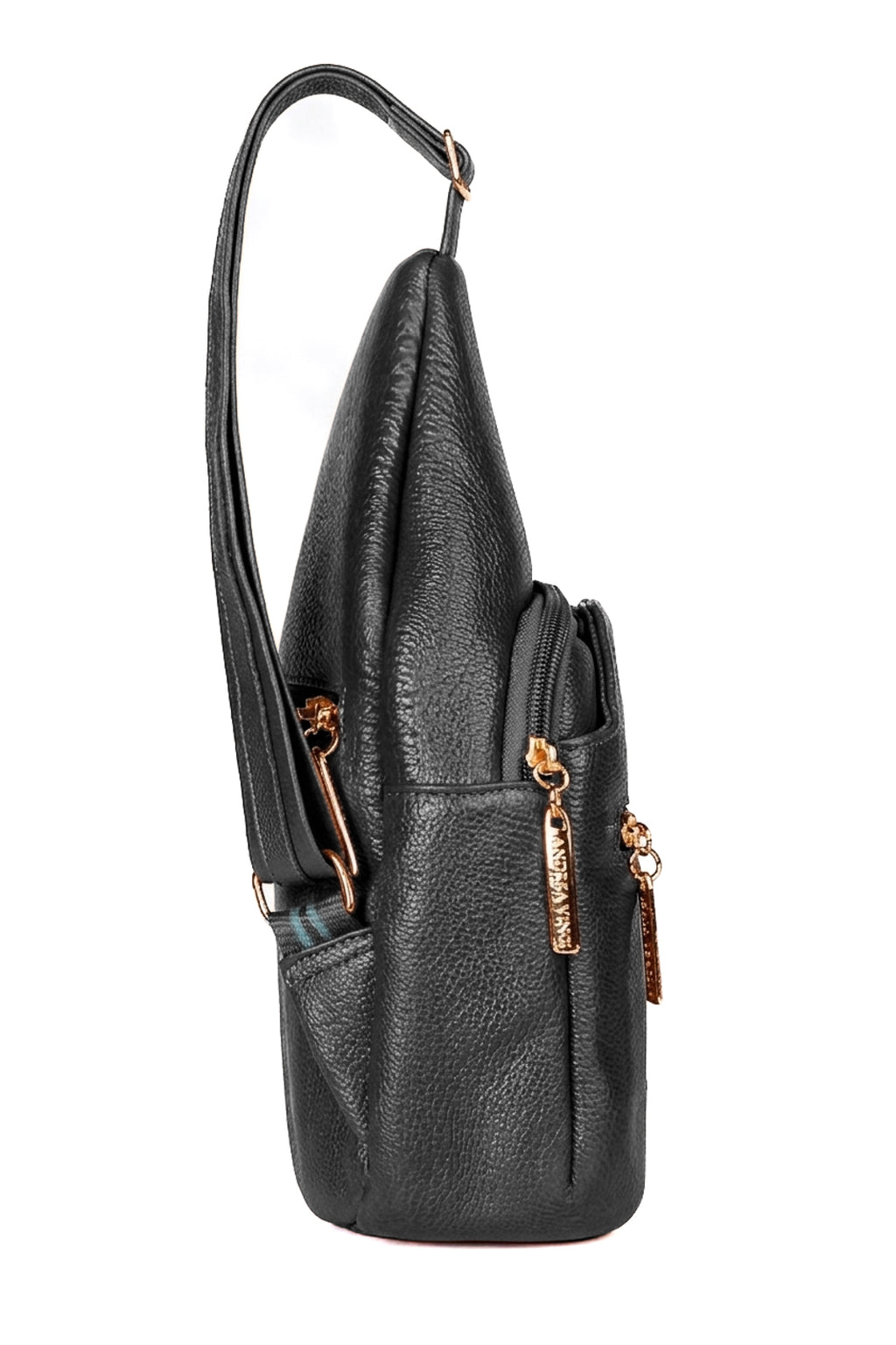 Mini mochila feminina transversal de couro liso Jenny