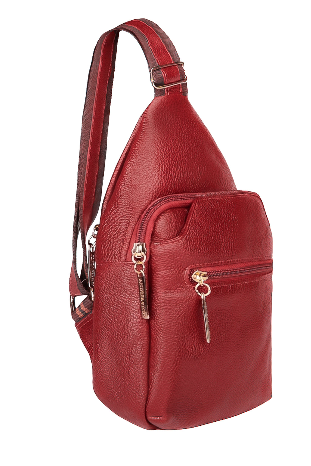 Mini mochila feminina transversal de couro liso Jenny