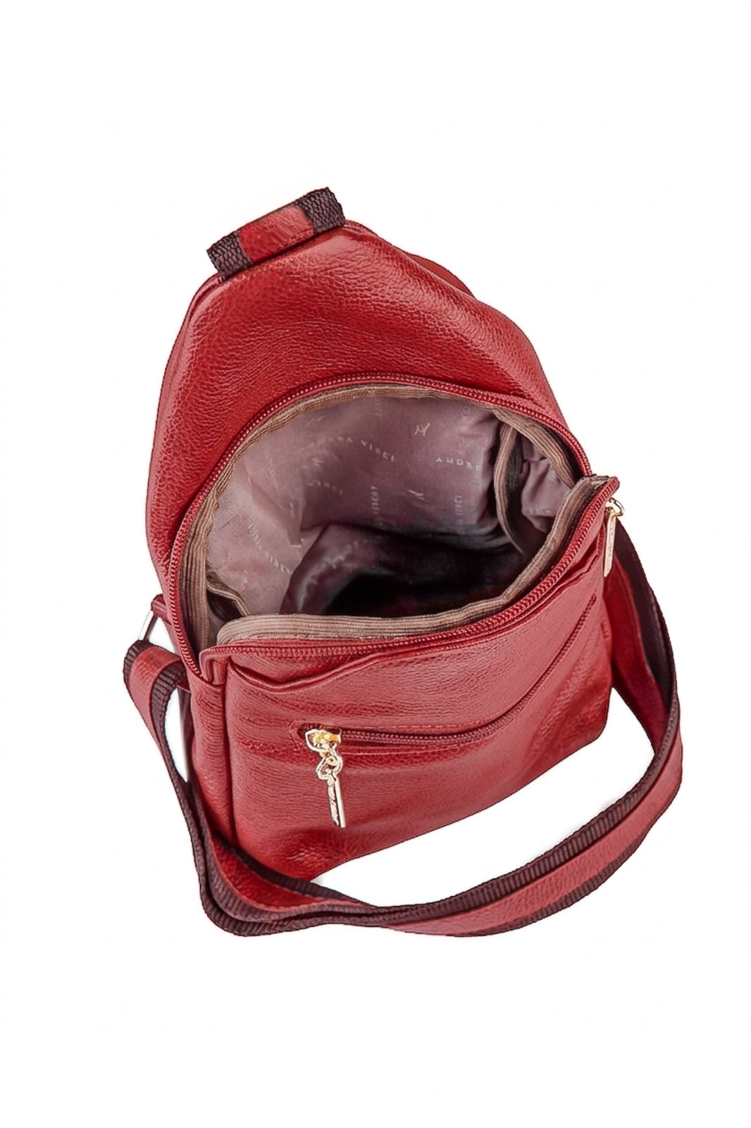 Mini mochila feminina transversal de couro liso Jenny