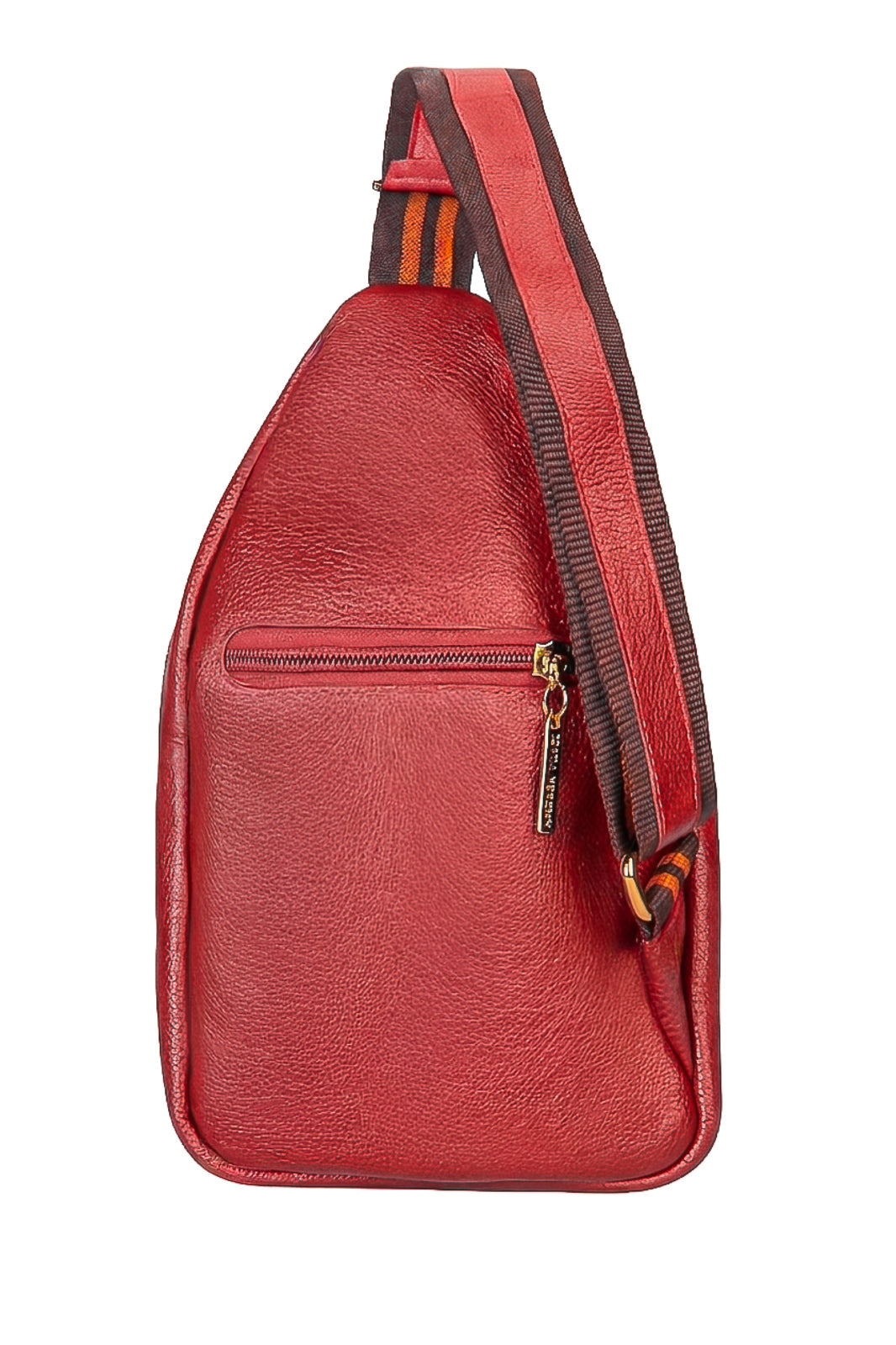 Mini mochila feminina transversal de couro liso Jenny