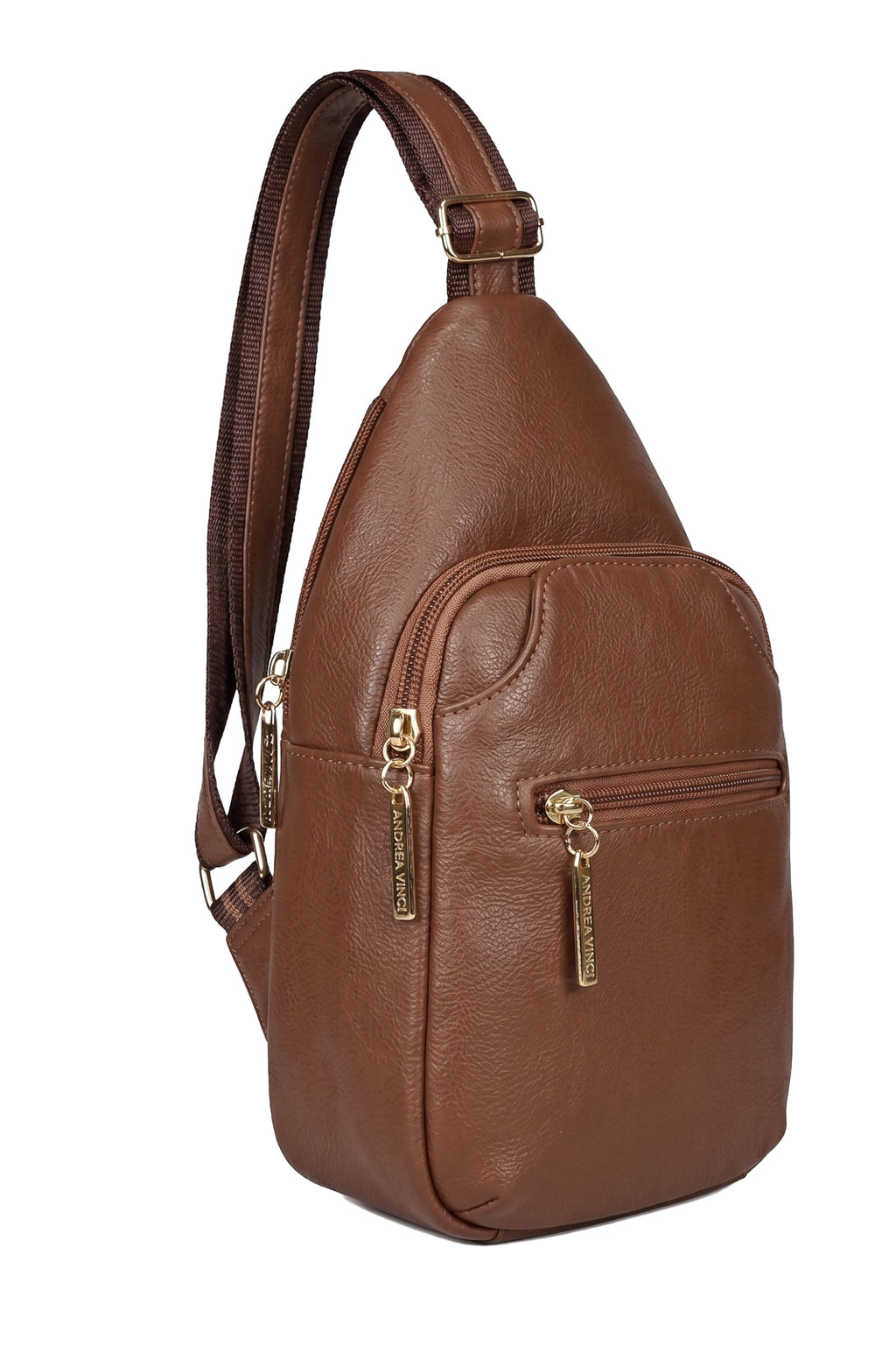 Mini mochila feminina transversal de couro liso Jenny