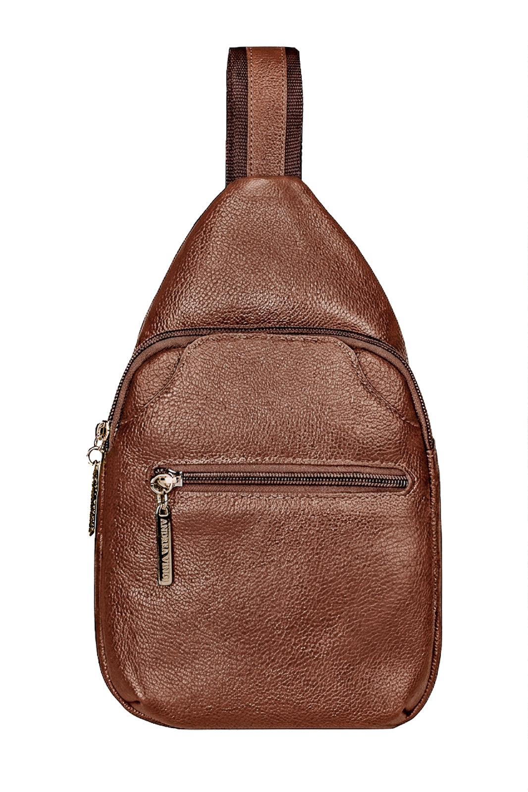 Mini mochila feminina transversal de couro liso Jenny