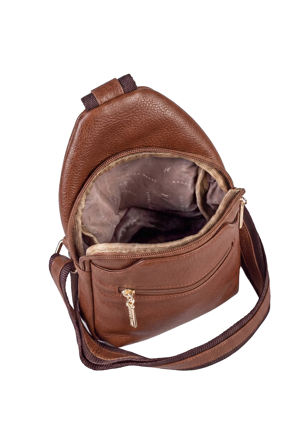 Mini mochila feminina transversal de couro liso Jenny