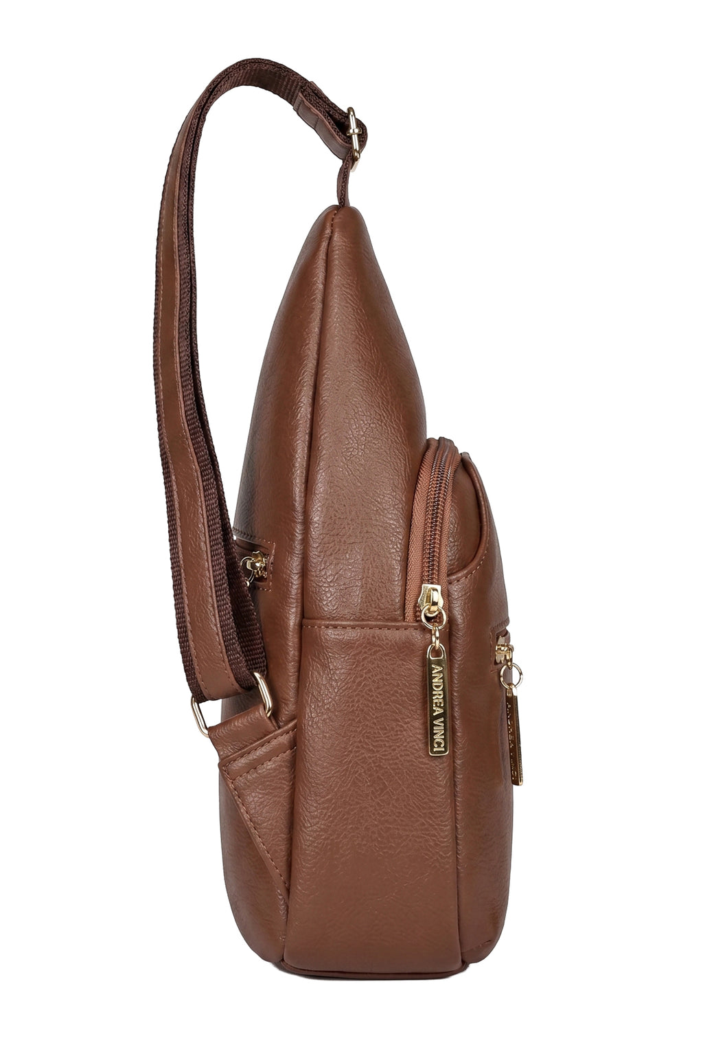 Mini mochila feminina transversal de couro liso Jenny