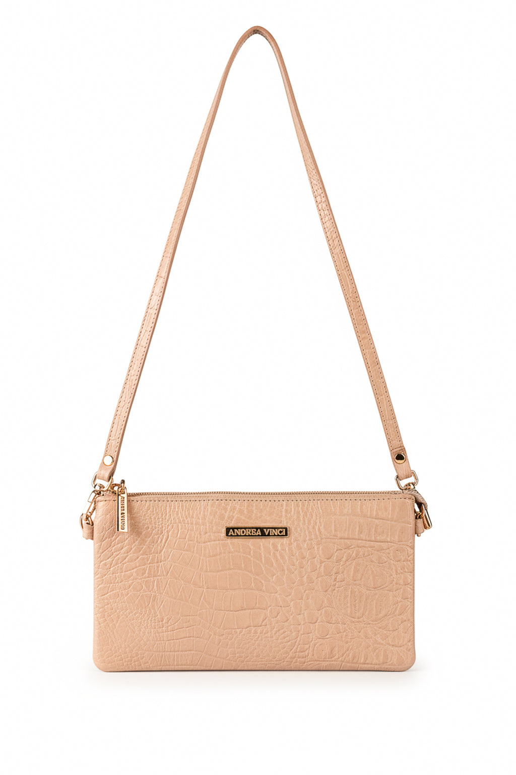 Bolsa transversal pequena de couro croco Tayná