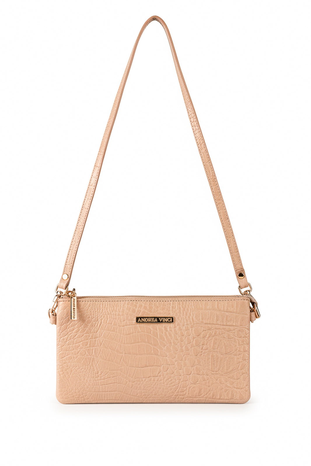 Bolsa transversal pequena de couro croco Tayná