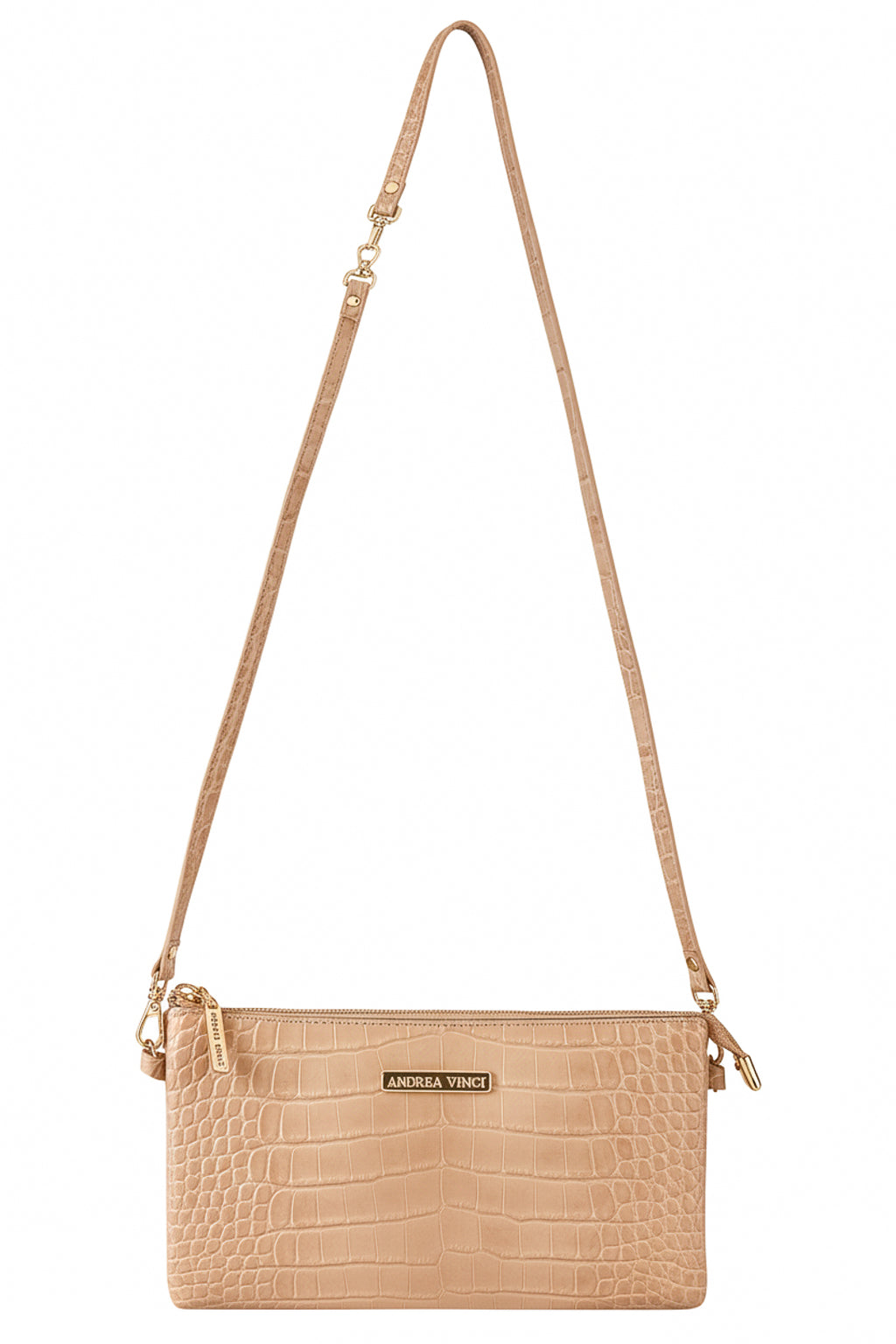 Bolsa transversal pequena de couro croco Tayná