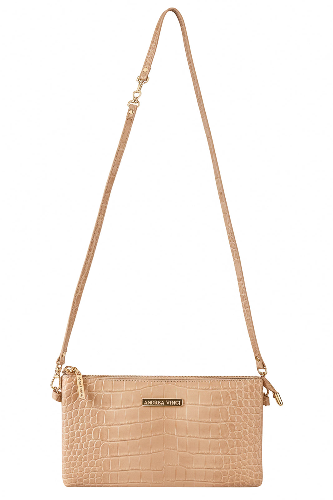 Bolsa transversal pequena de couro croco Tayná