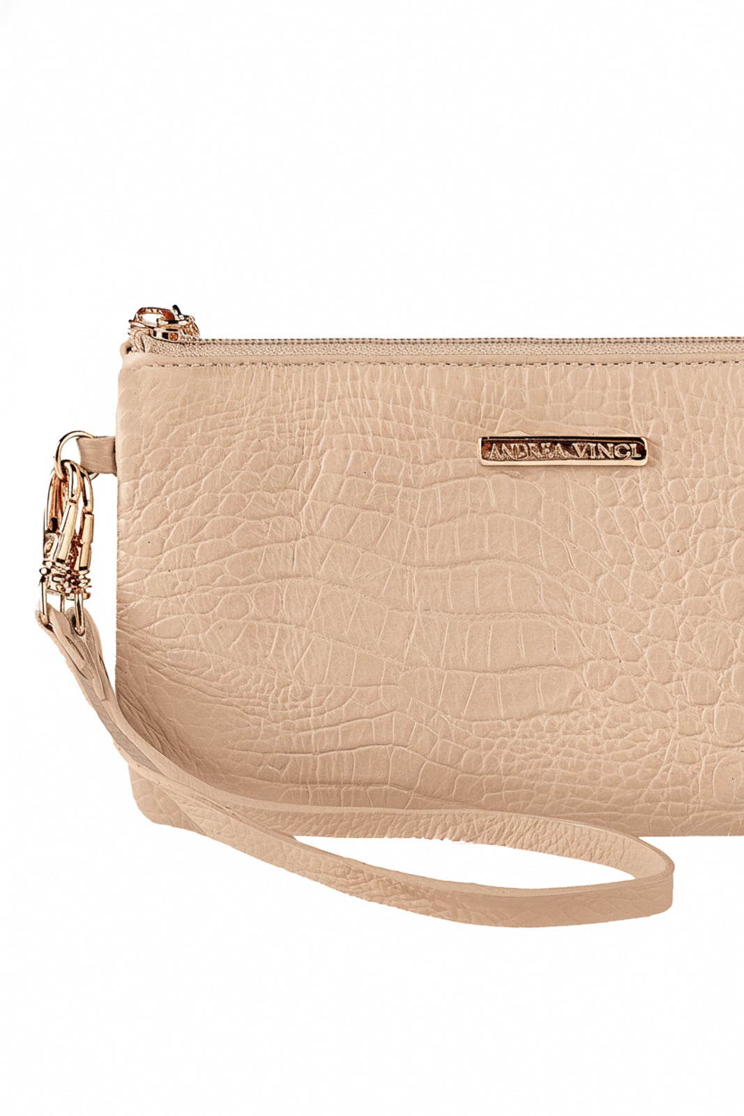 Bolsa transversal pequena de couro croco Tayná