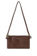 Bolsa transversal pequena de couro croco Tayná