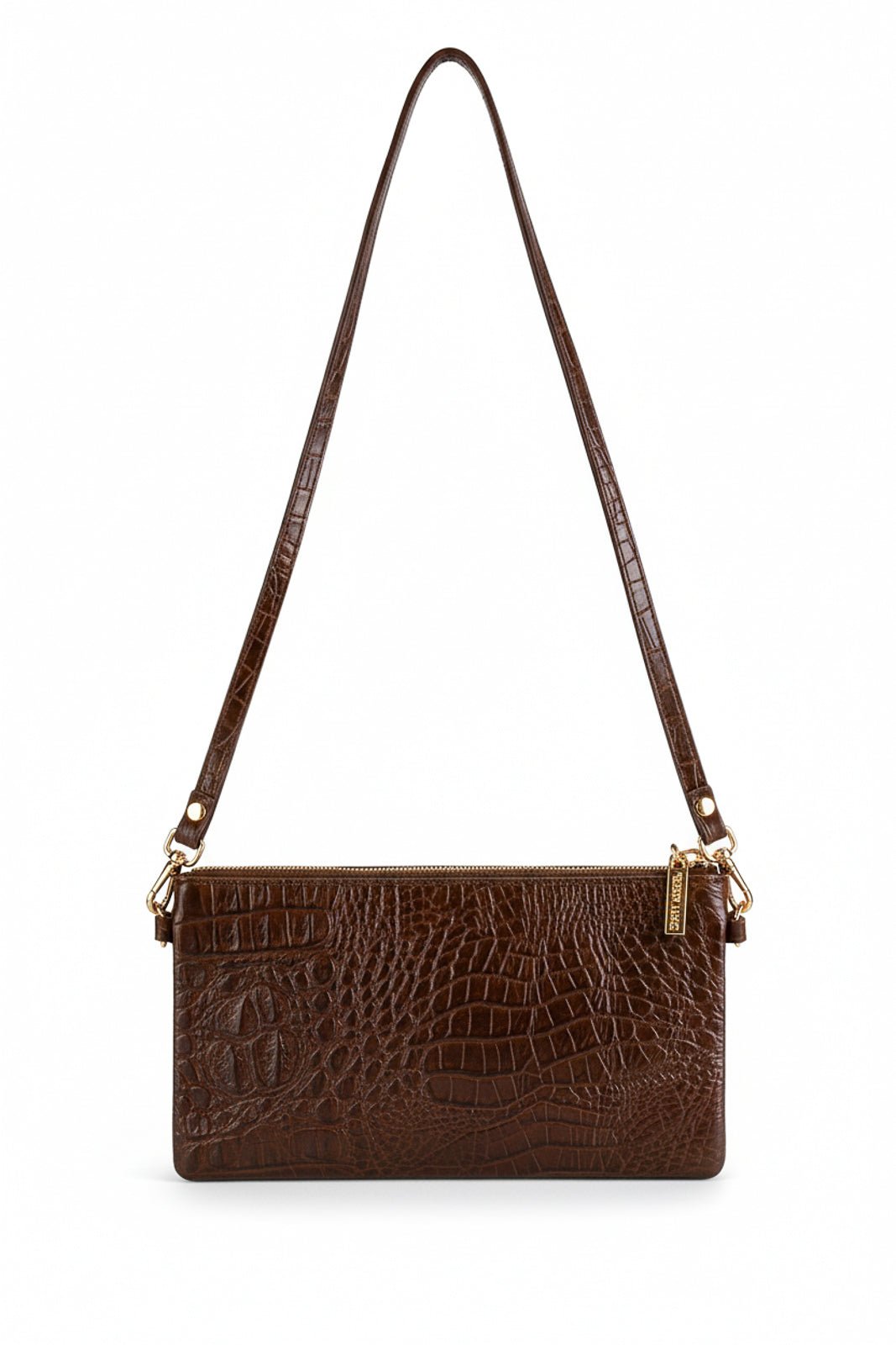 Bolsa transversal pequena de couro croco Tayná – Enluaze Comércio