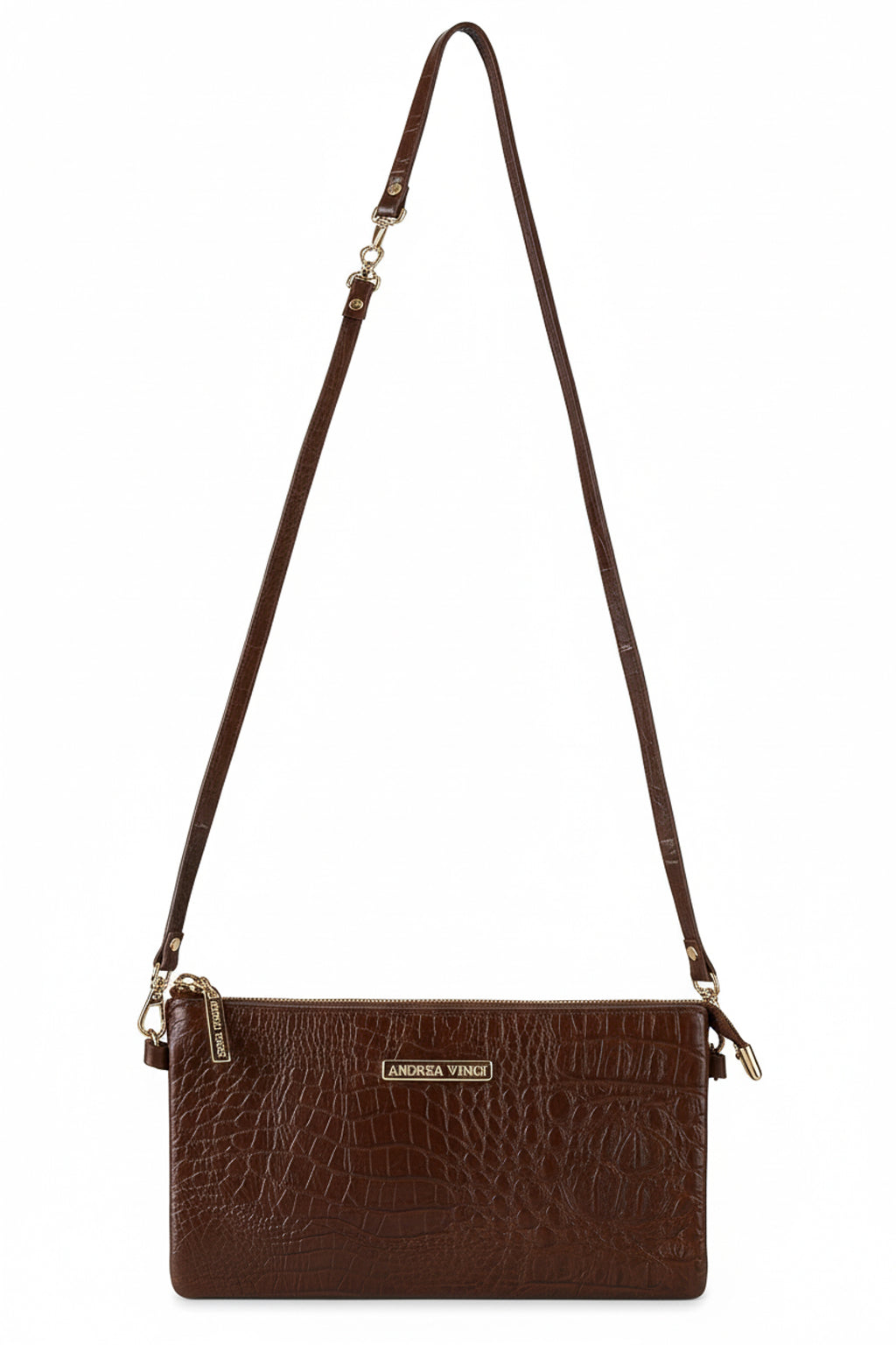 Bolsa transversal pequena de couro croco Tayná