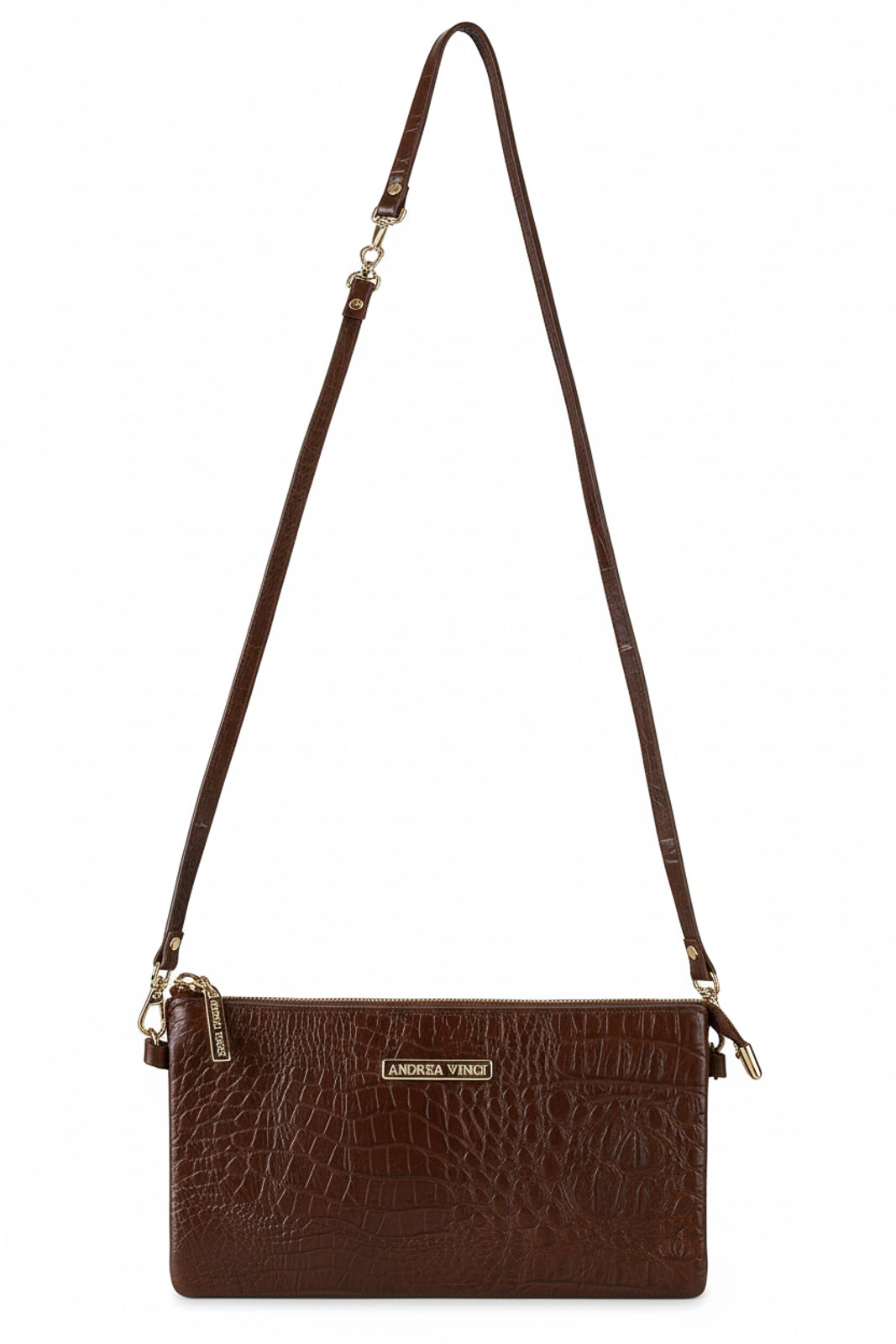 Bolsa transversal pequena de couro croco Tayná