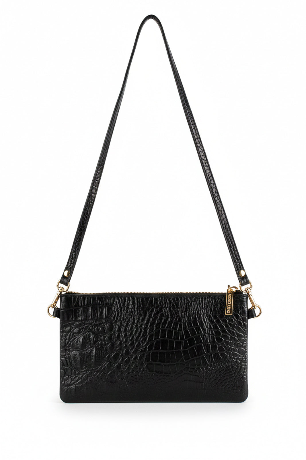 Bolsa transversal pequena de couro croco Tayná