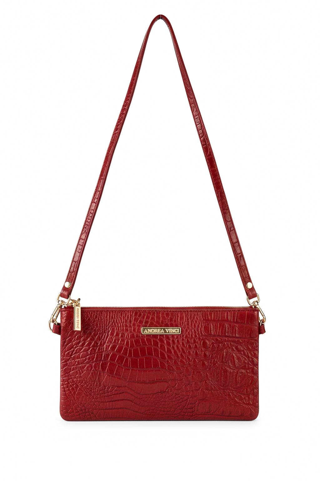 Bolsa transversal pequena de couro croco Tayná