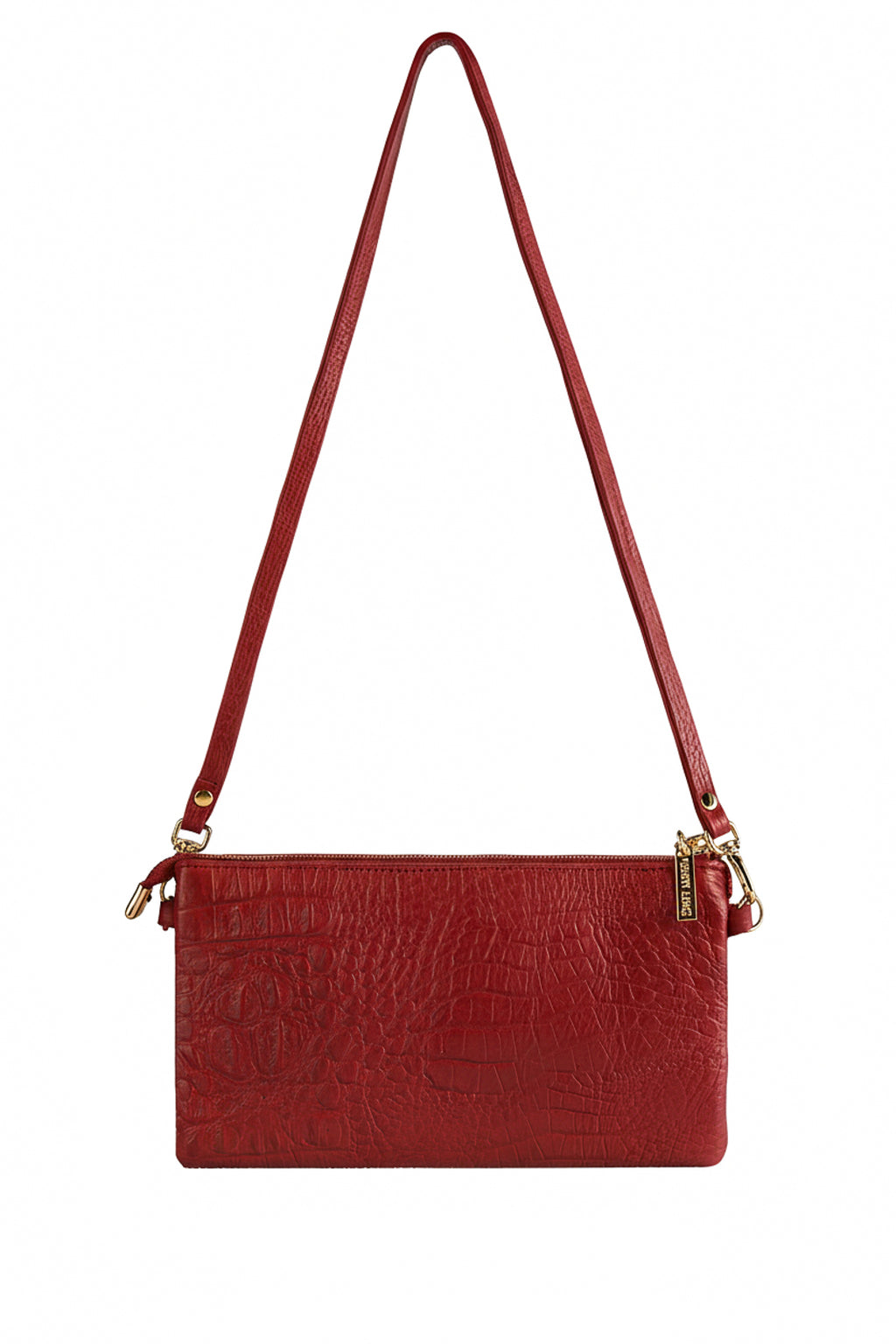 Bolsa transversal pequena de couro croco Tayná