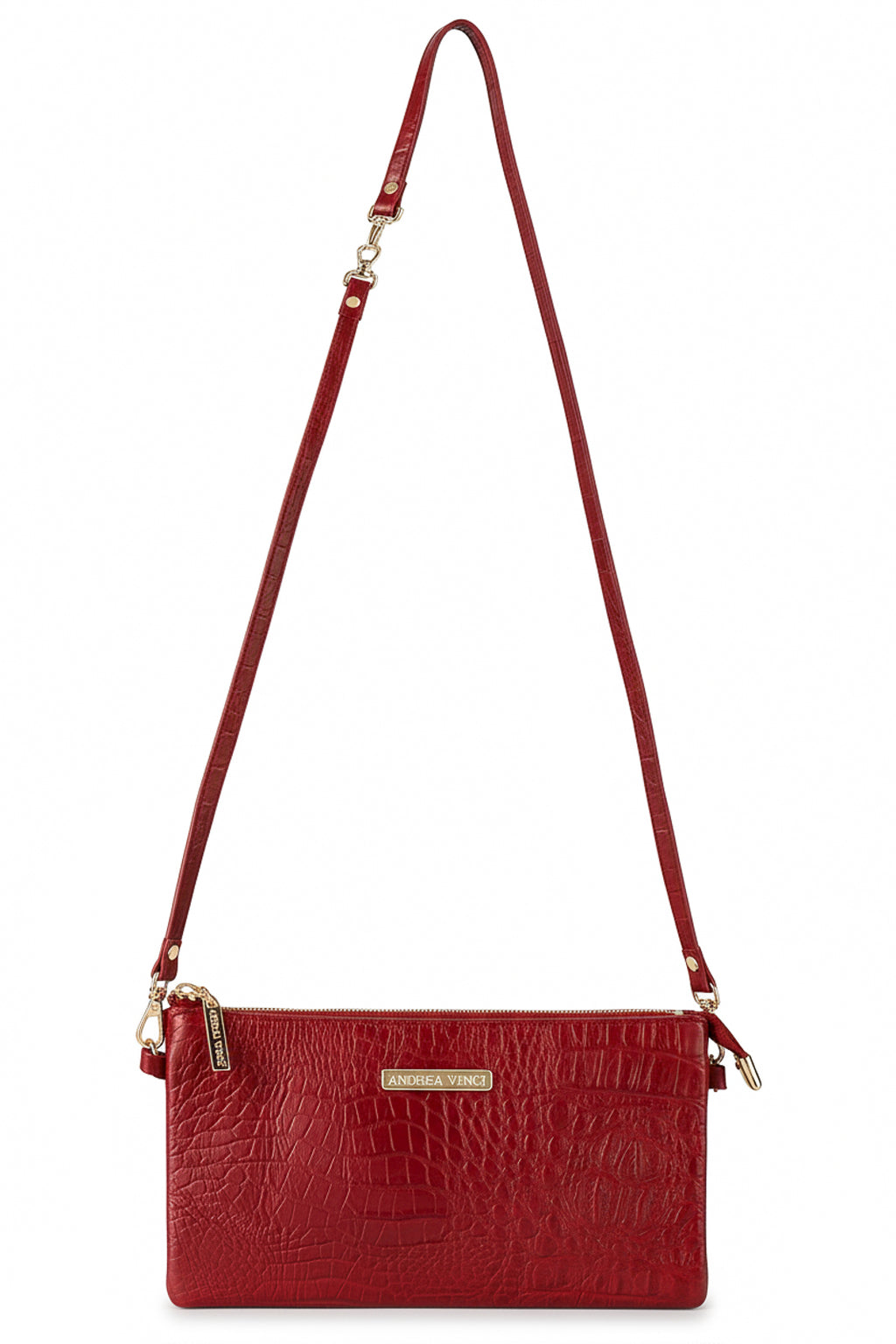 Bolsa transversal pequena de couro croco Tayná
