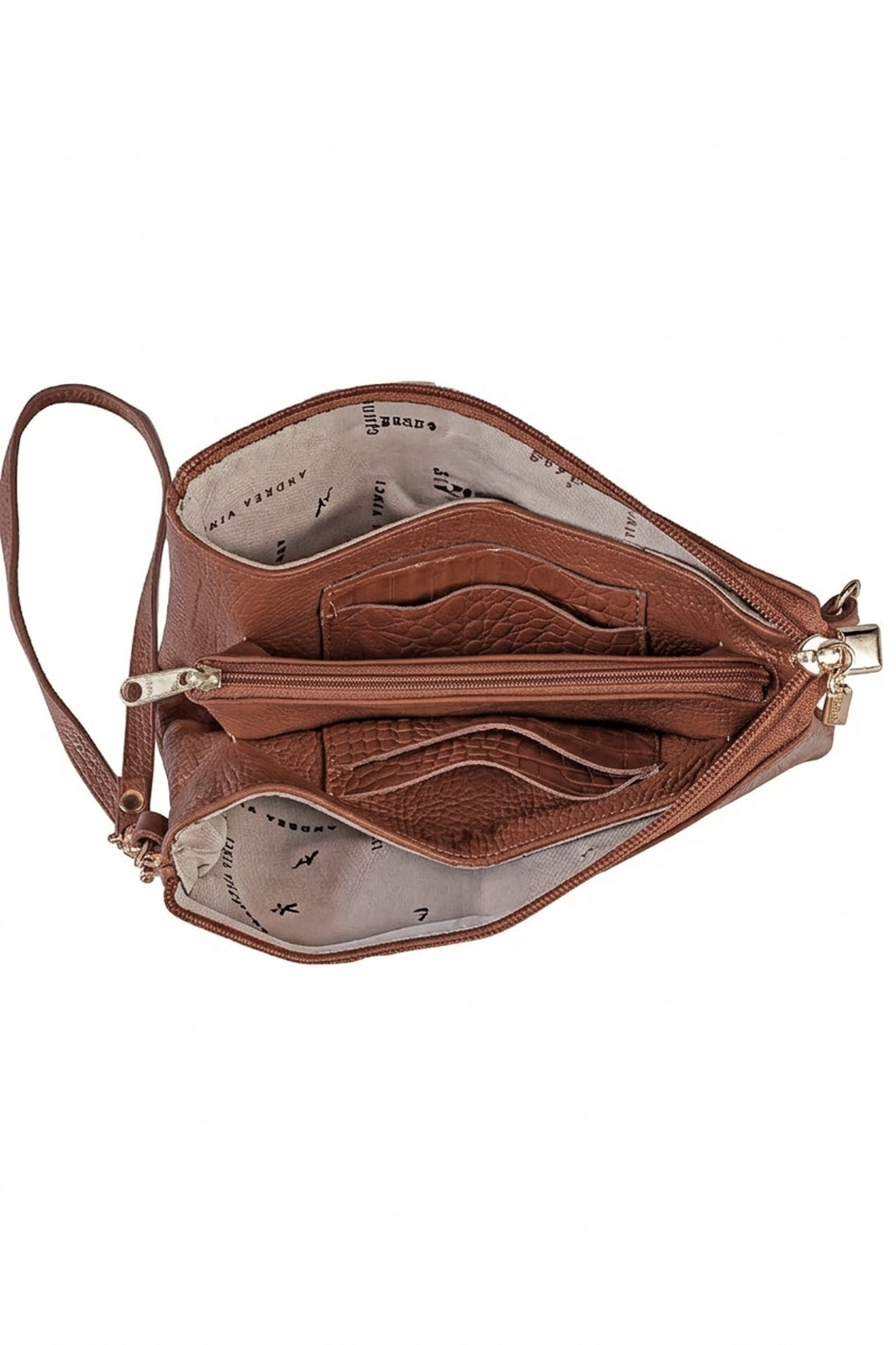 Bolsa transversal pequena de couro croco Tayná
