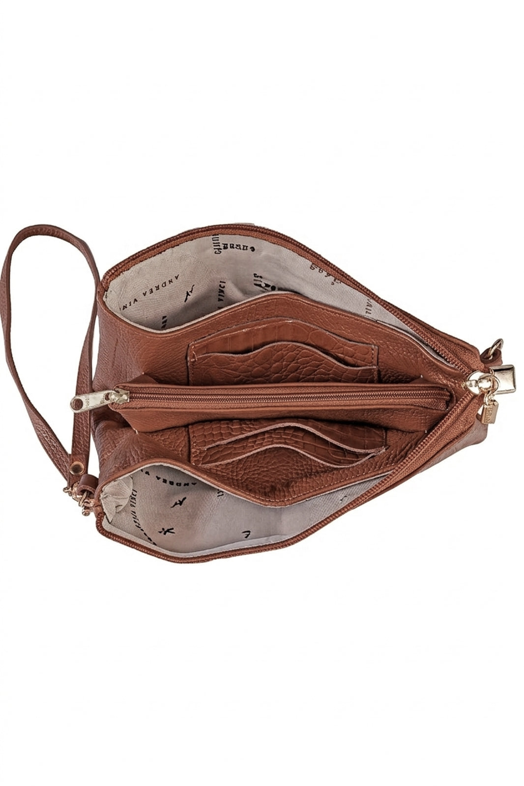 Bolsa transversal pequena de couro croco Tayná