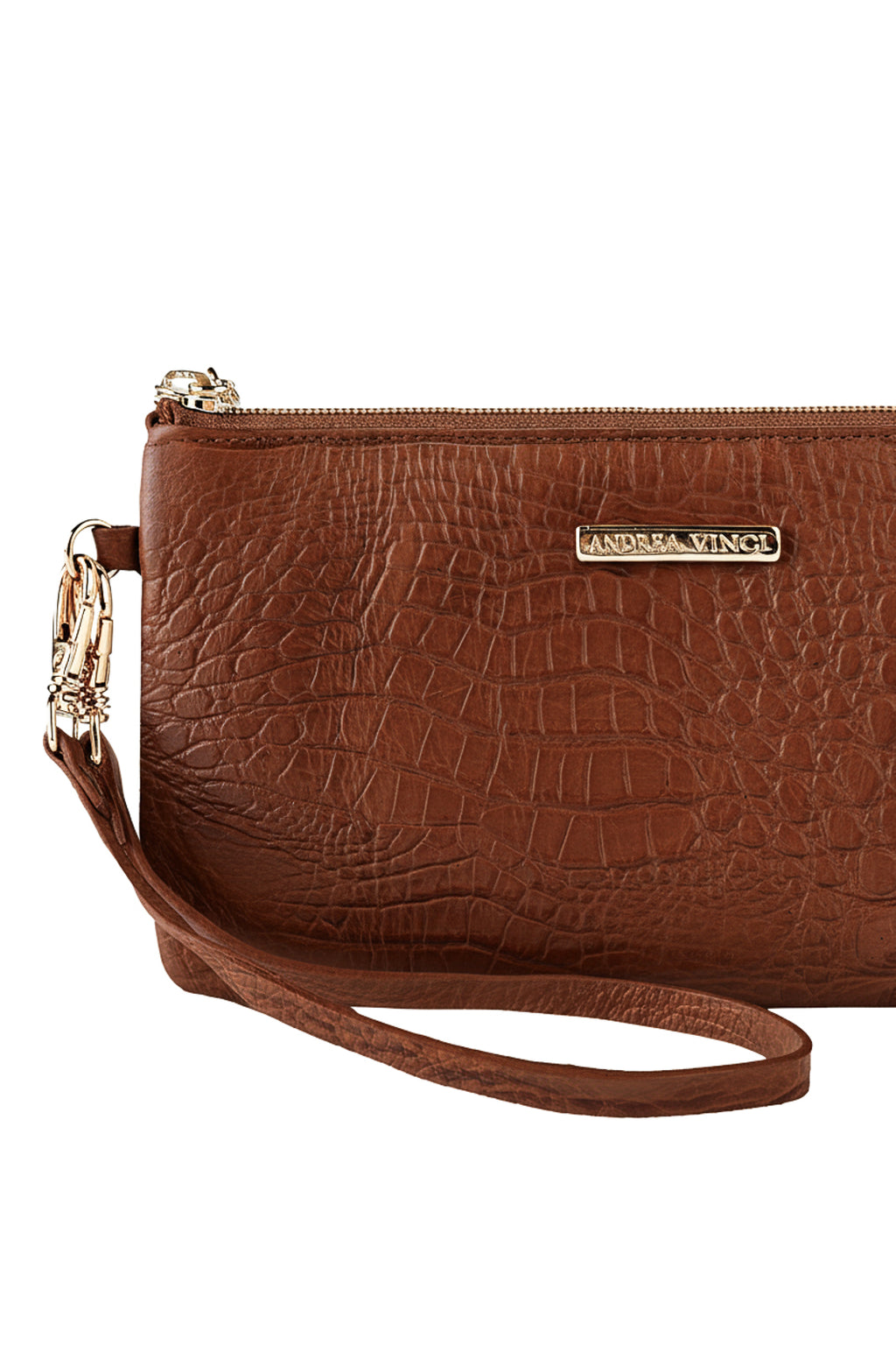 Bolsa transversal pequena de couro croco Tayná
