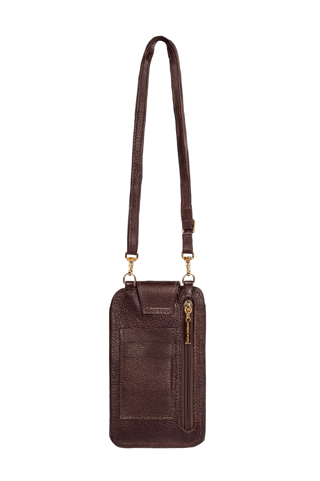 Bolsa porta celular feminina em couro croco Luna