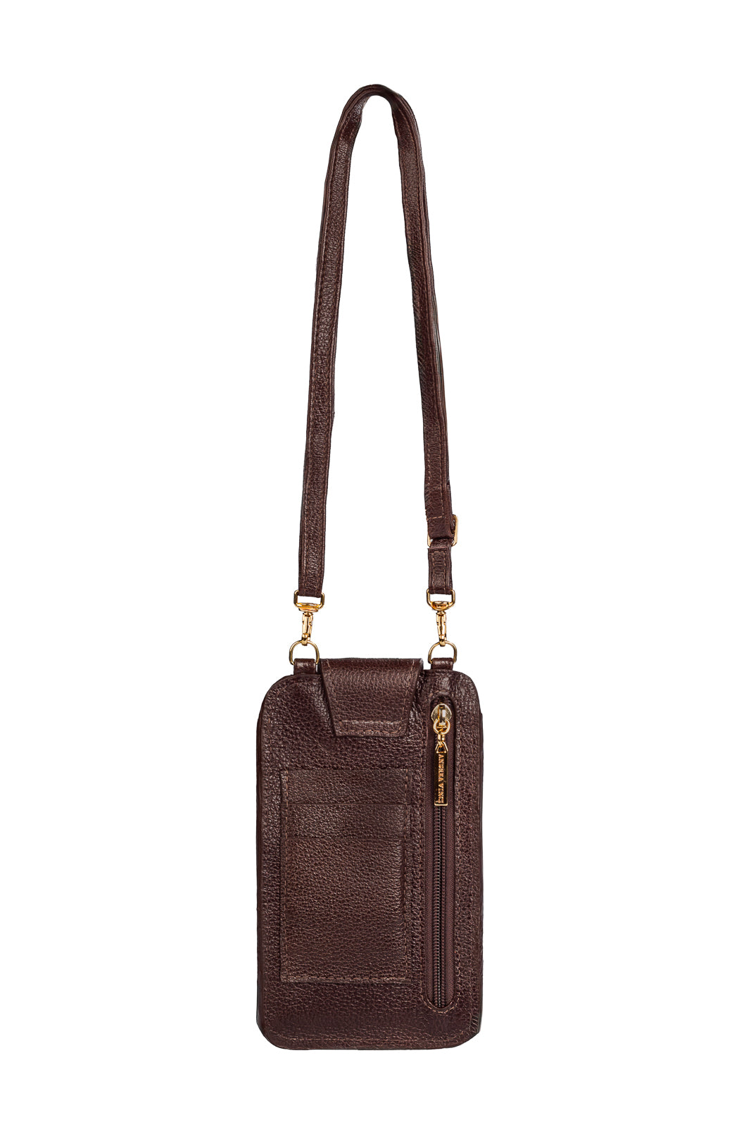 Bolsa porta celular feminina em couro croco Luna