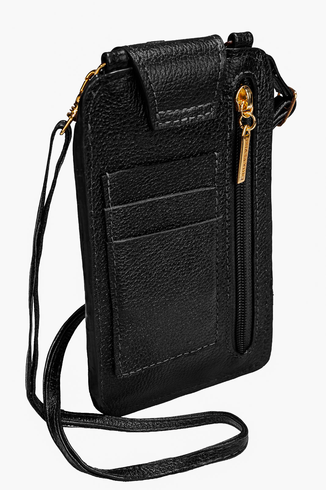 Bolsa porta celular feminina em couro croco Luna