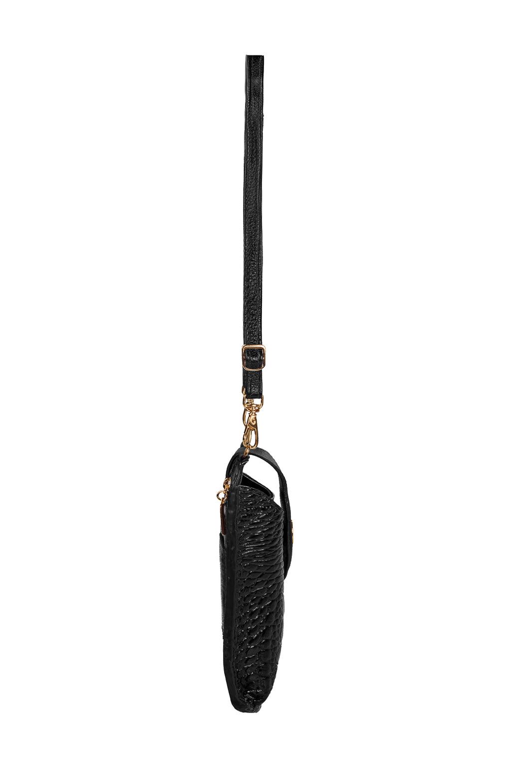 Bolsa porta celular feminina em couro croco Luna