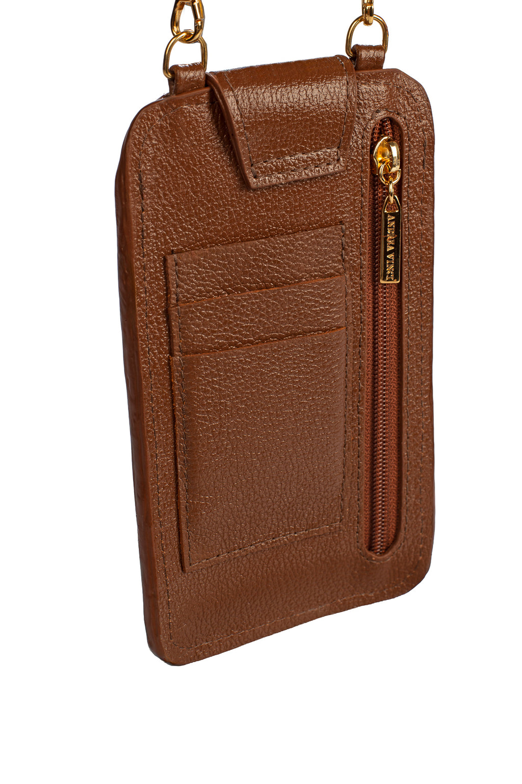 Bolsa porta celular feminina em couro croco Luna
