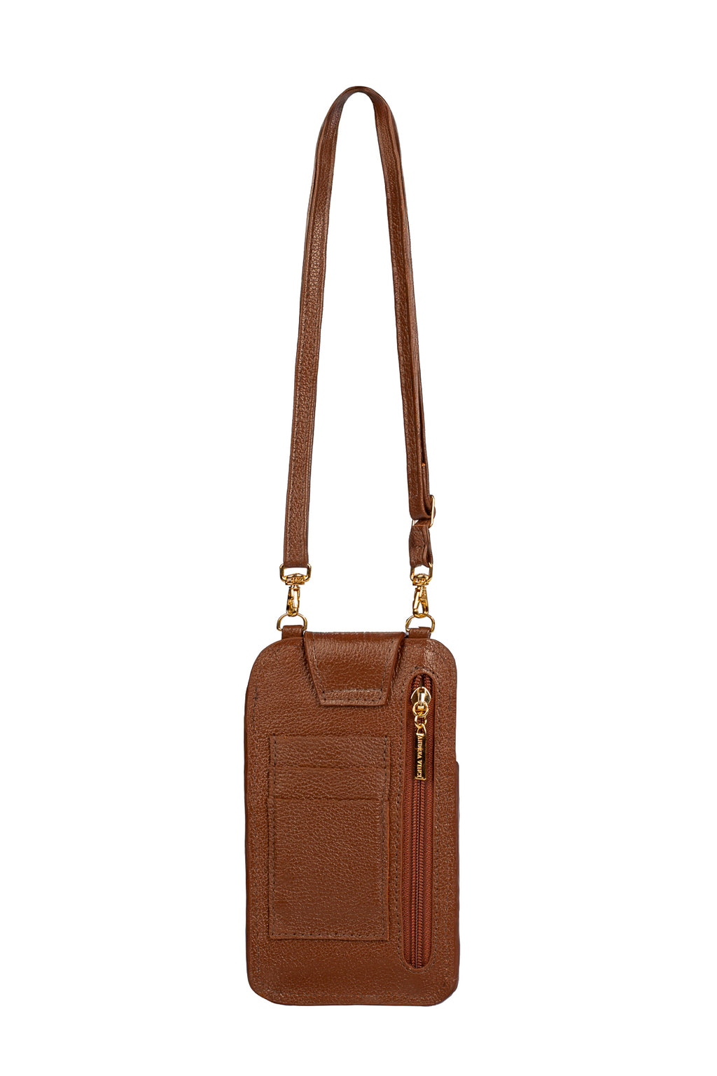 Bolsa porta celular feminina em couro croco Luna